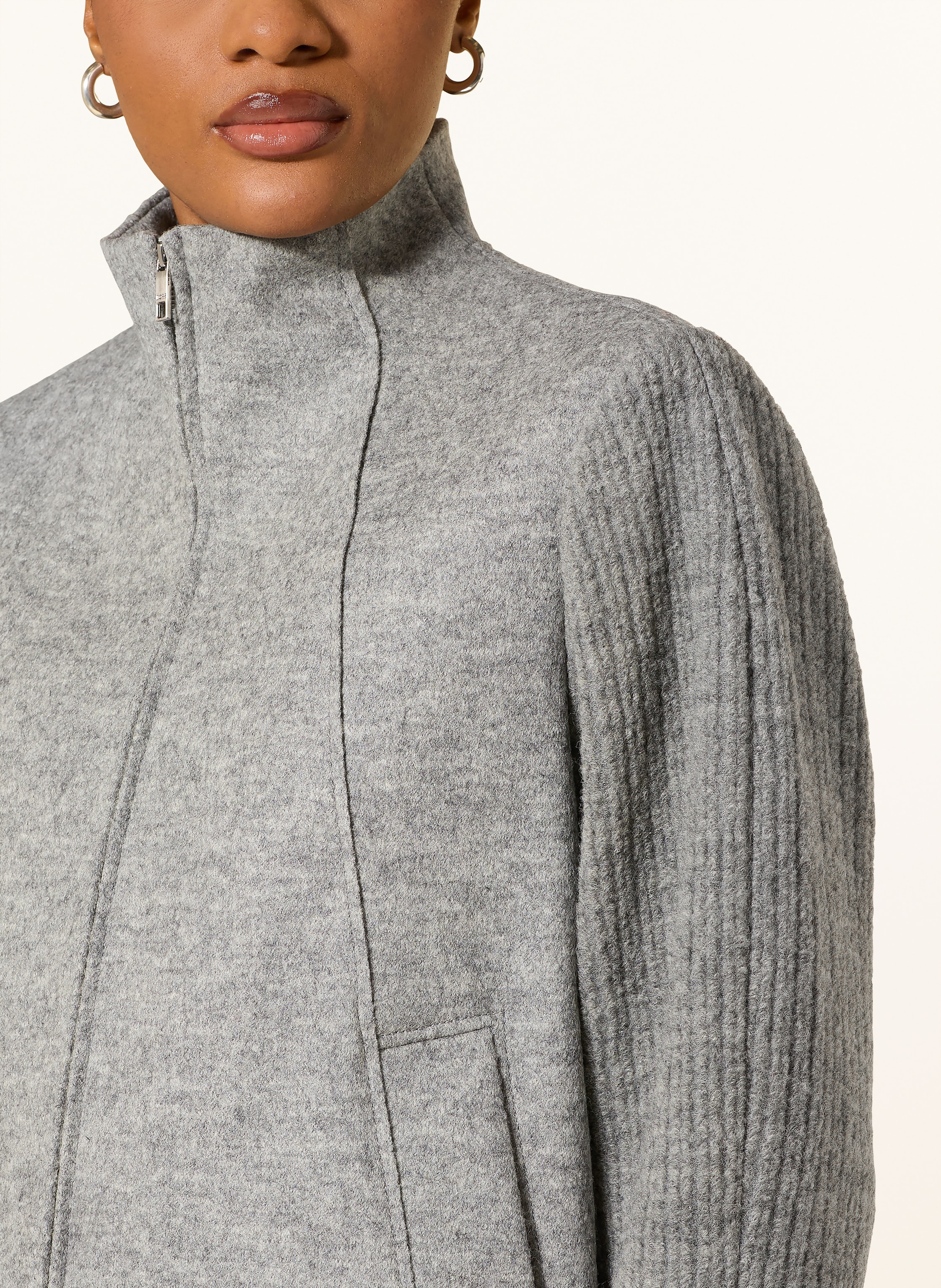 Thumbnail - Boss Kastenjacke Jundalini Im Materialmix grau