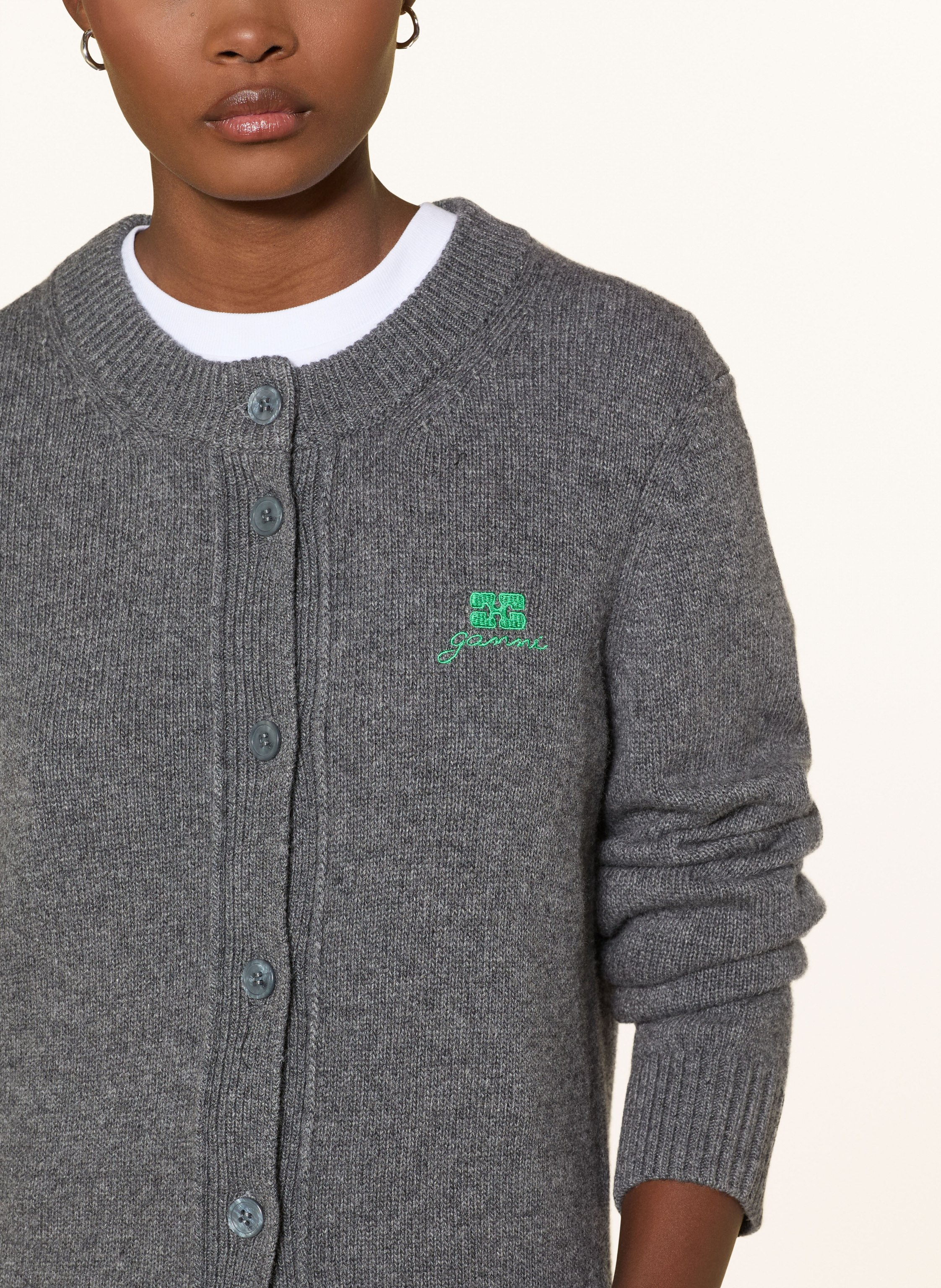 Thumbnail - Ganni Strickjacke grau