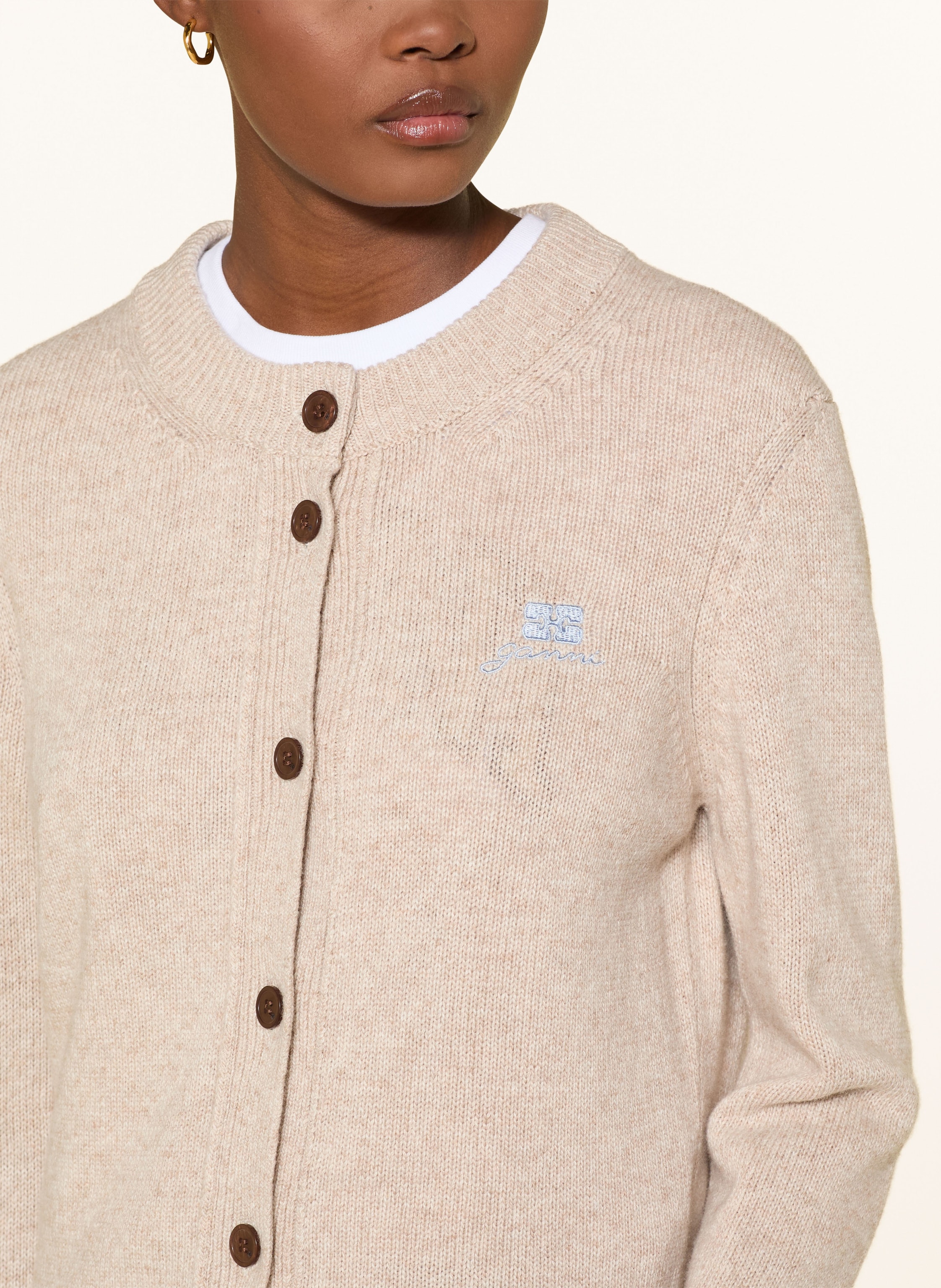 Thumbnail - Ganni Strickjacke beige