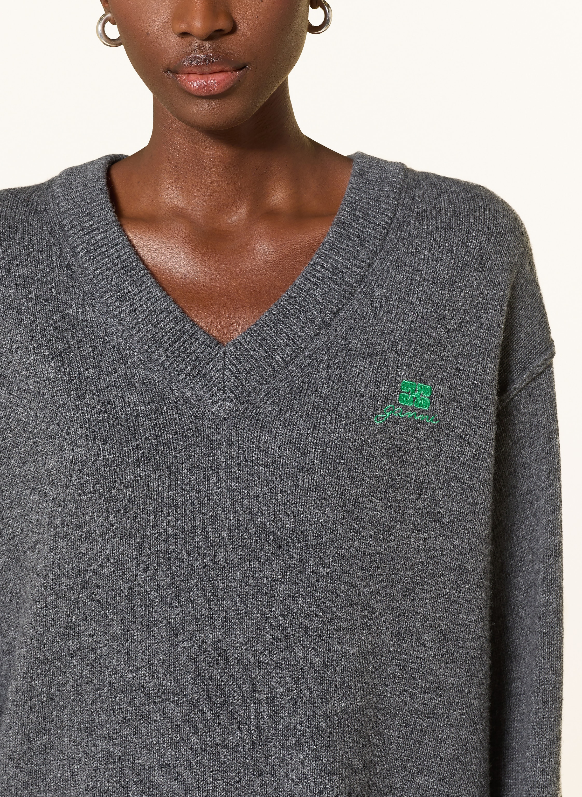 Thumbnail - Ganni Pullover grau