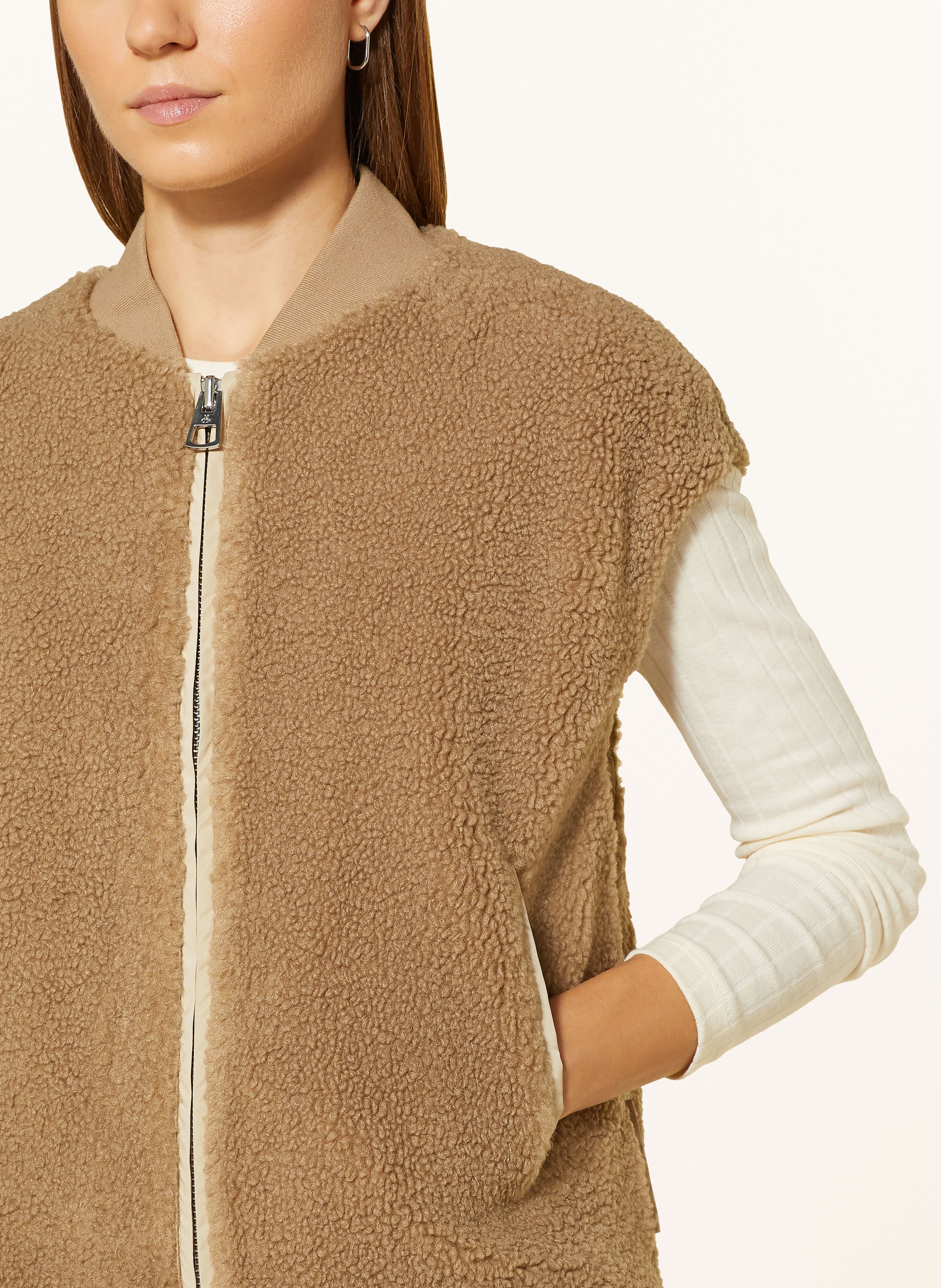 Thumbnail - Marc O'polo Teddyfell-Weste braun