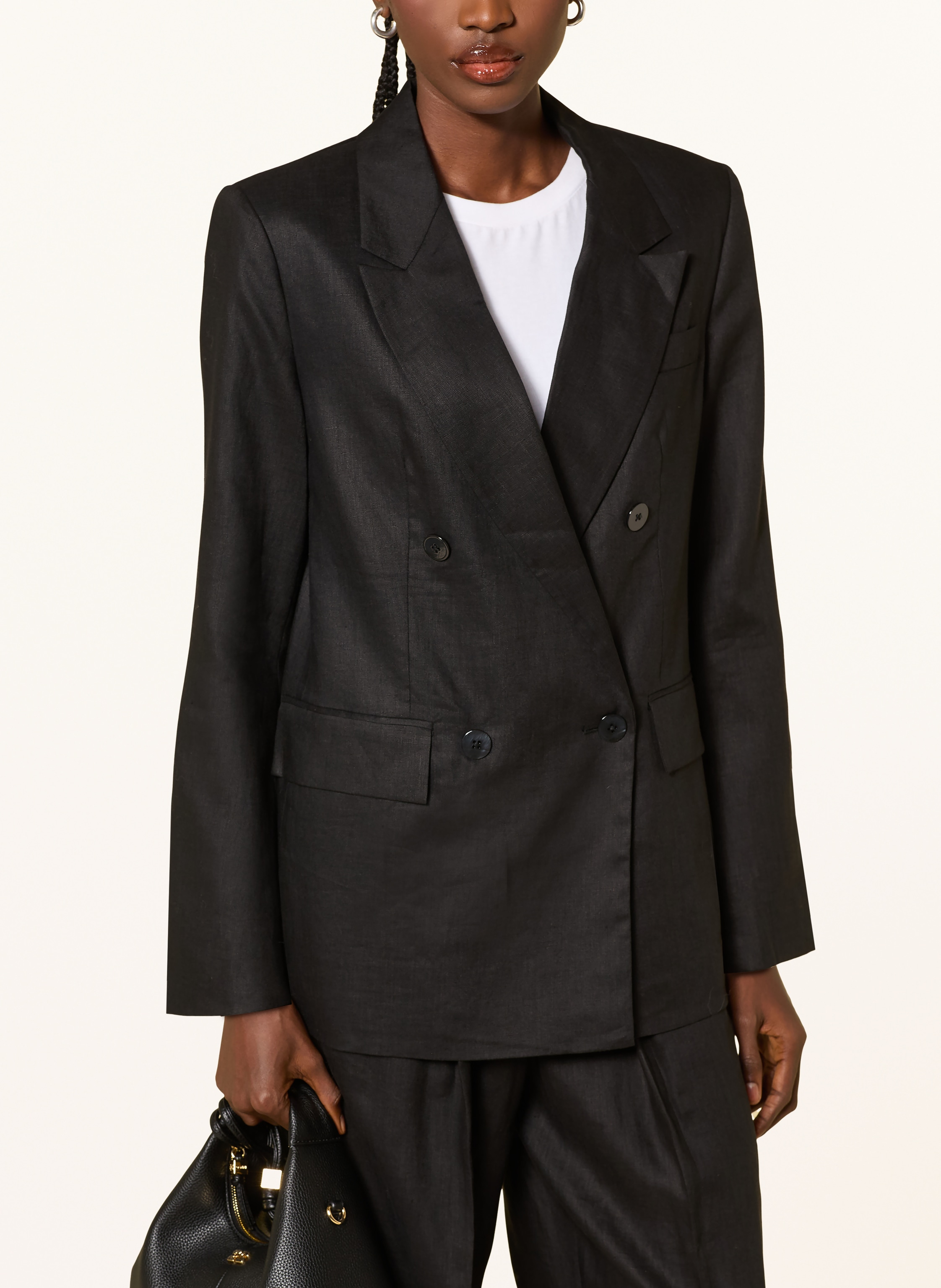 Thumbnail - Mrs & Hugs Leinenblazer schwarz