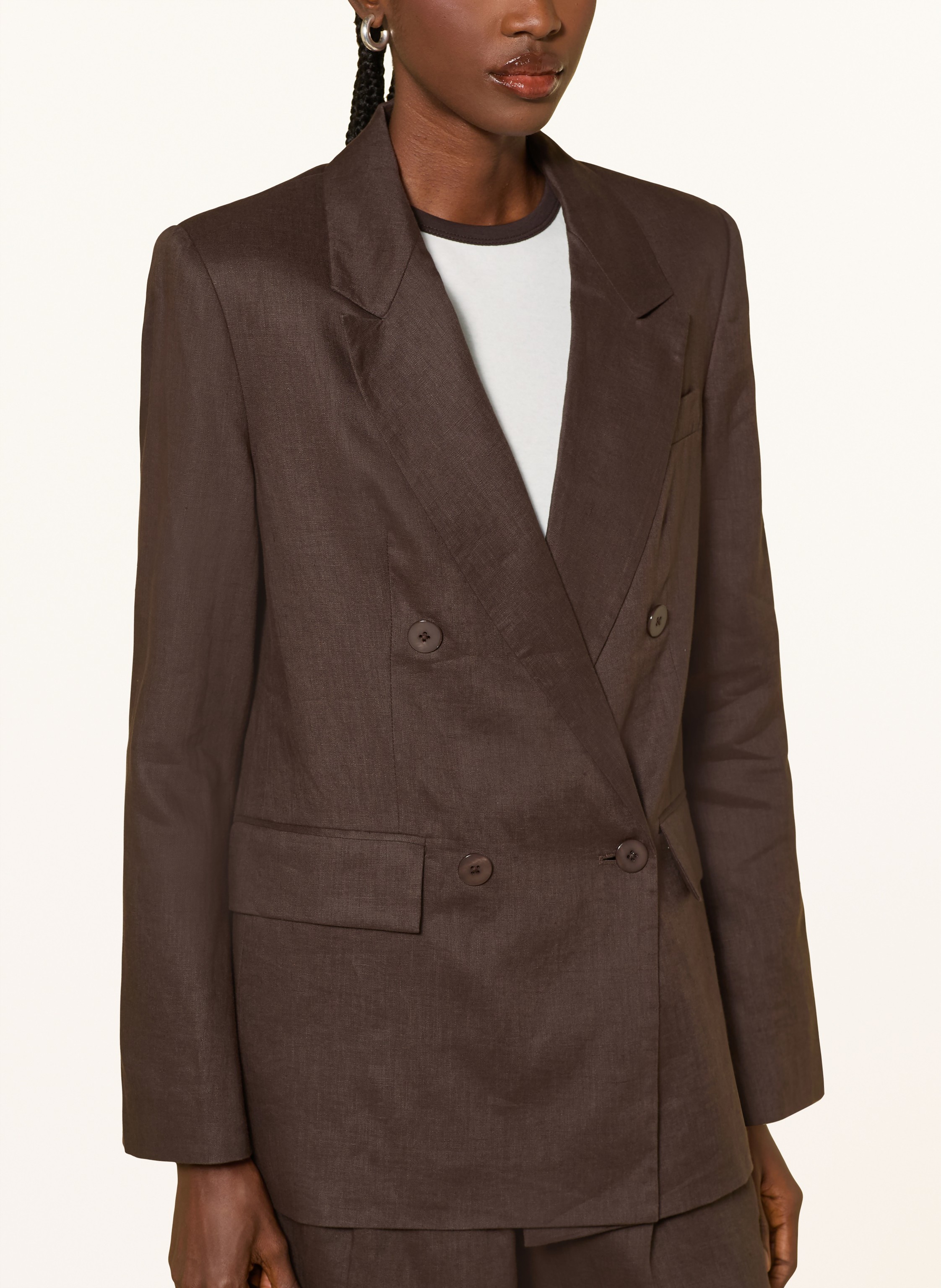 Thumbnail - Mrs & Hugs Leinenblazer braun