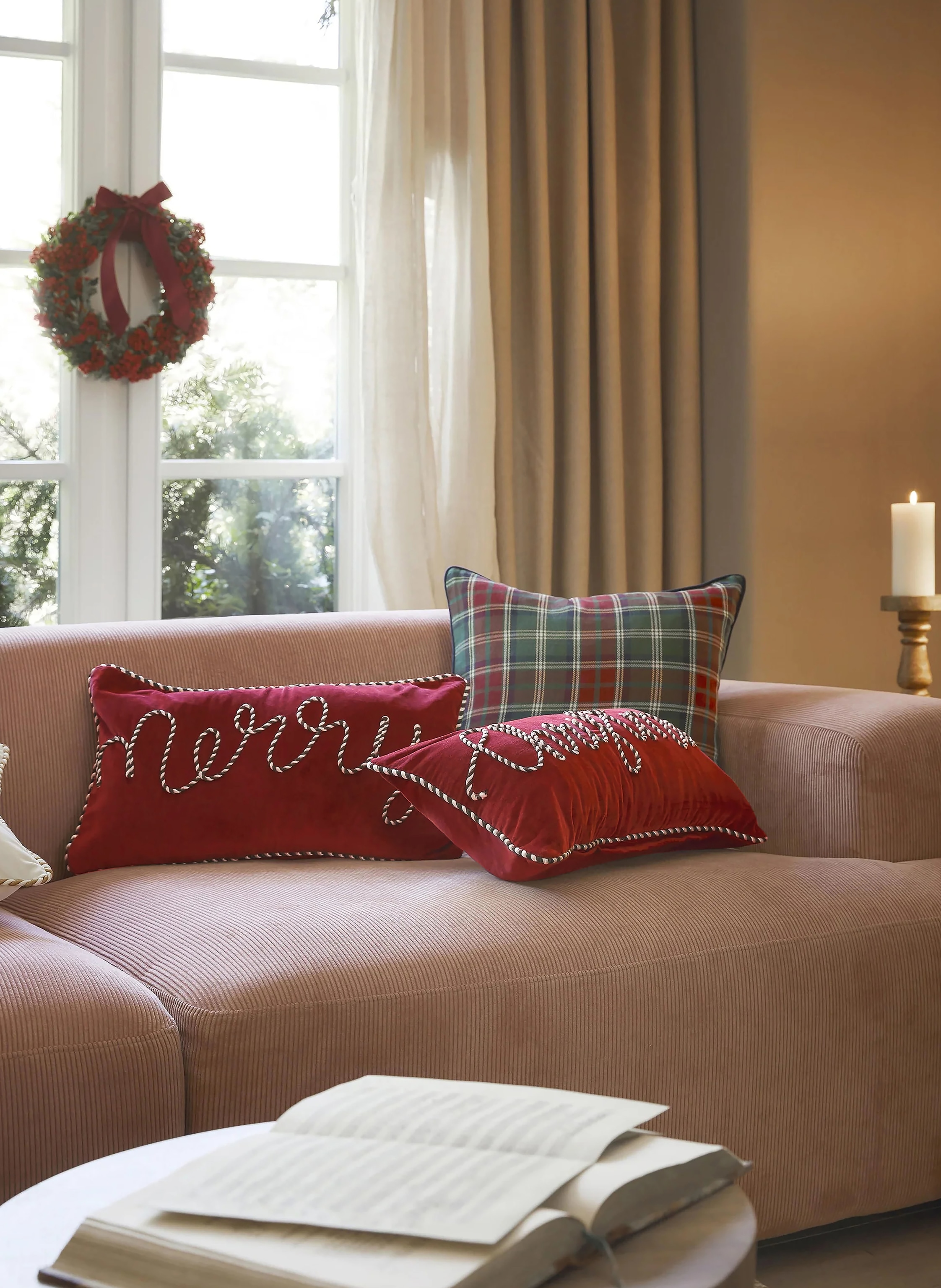 Thumbnail - Westwing Collection 2er-Set Dekokissenhüllen Jolly Aus Samt rot