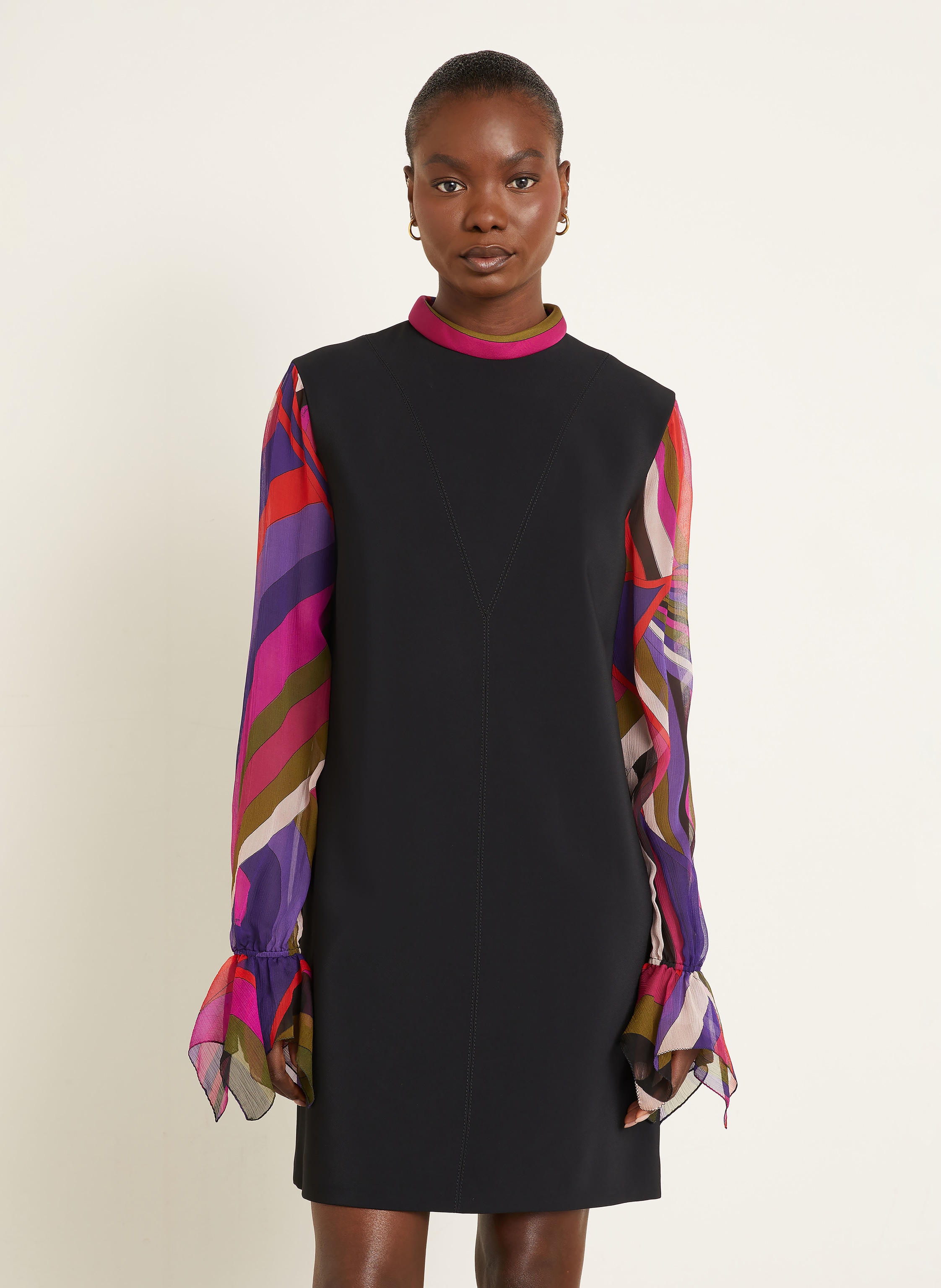 Thumbnail - Pucci Kleid Im Materialmix schwarz