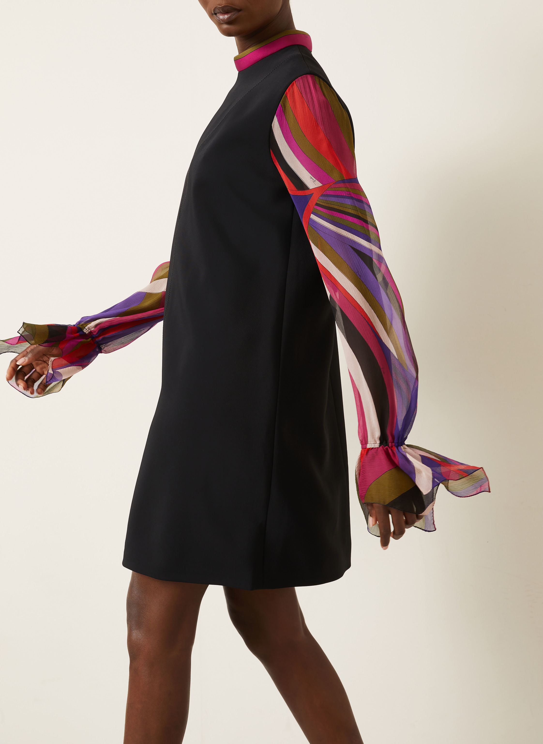 Thumbnail - Pucci Kleid Im Materialmix schwarz