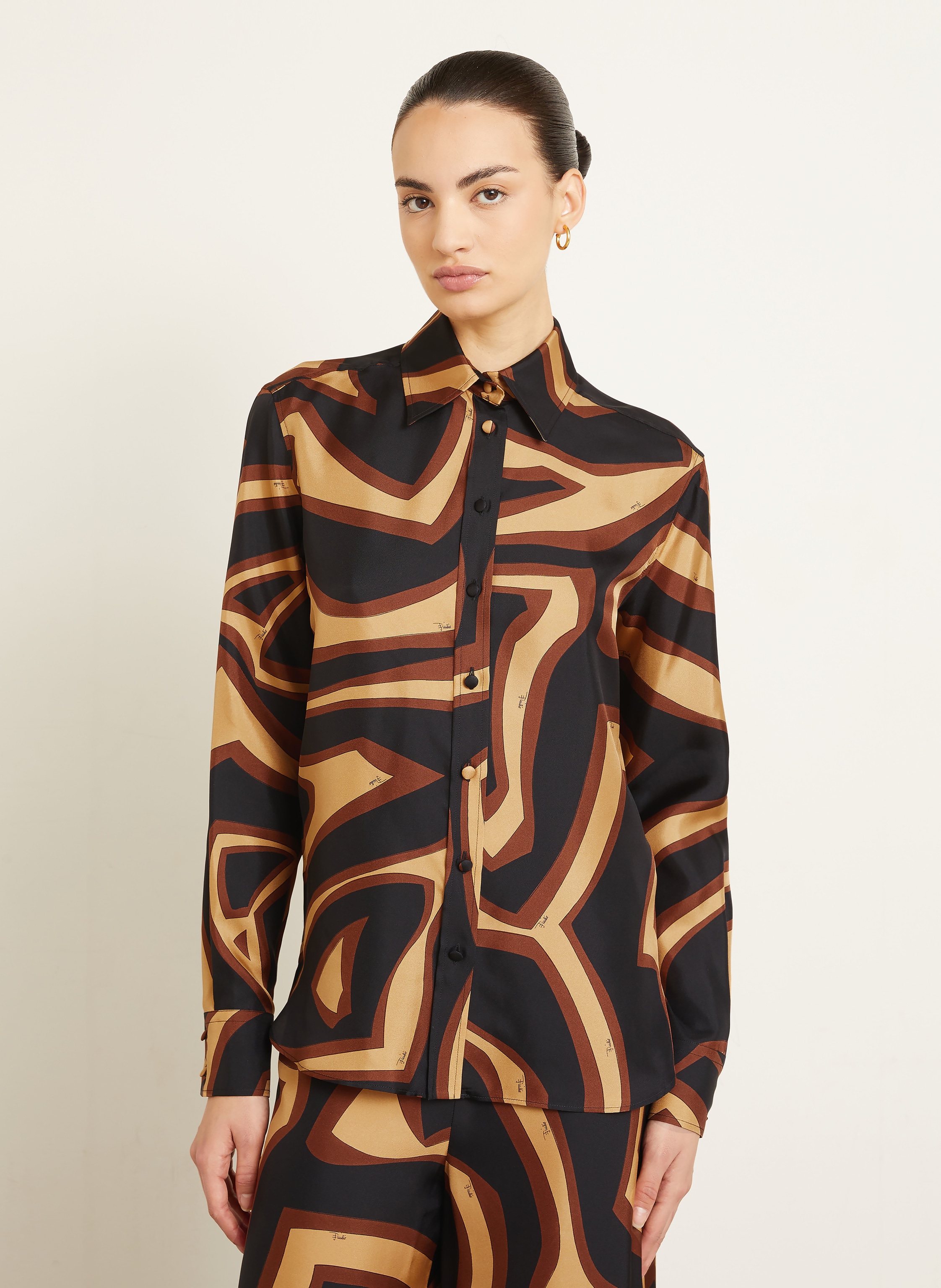 Thumbnail - Pucci Hemdbluse Aus Seide schwarz