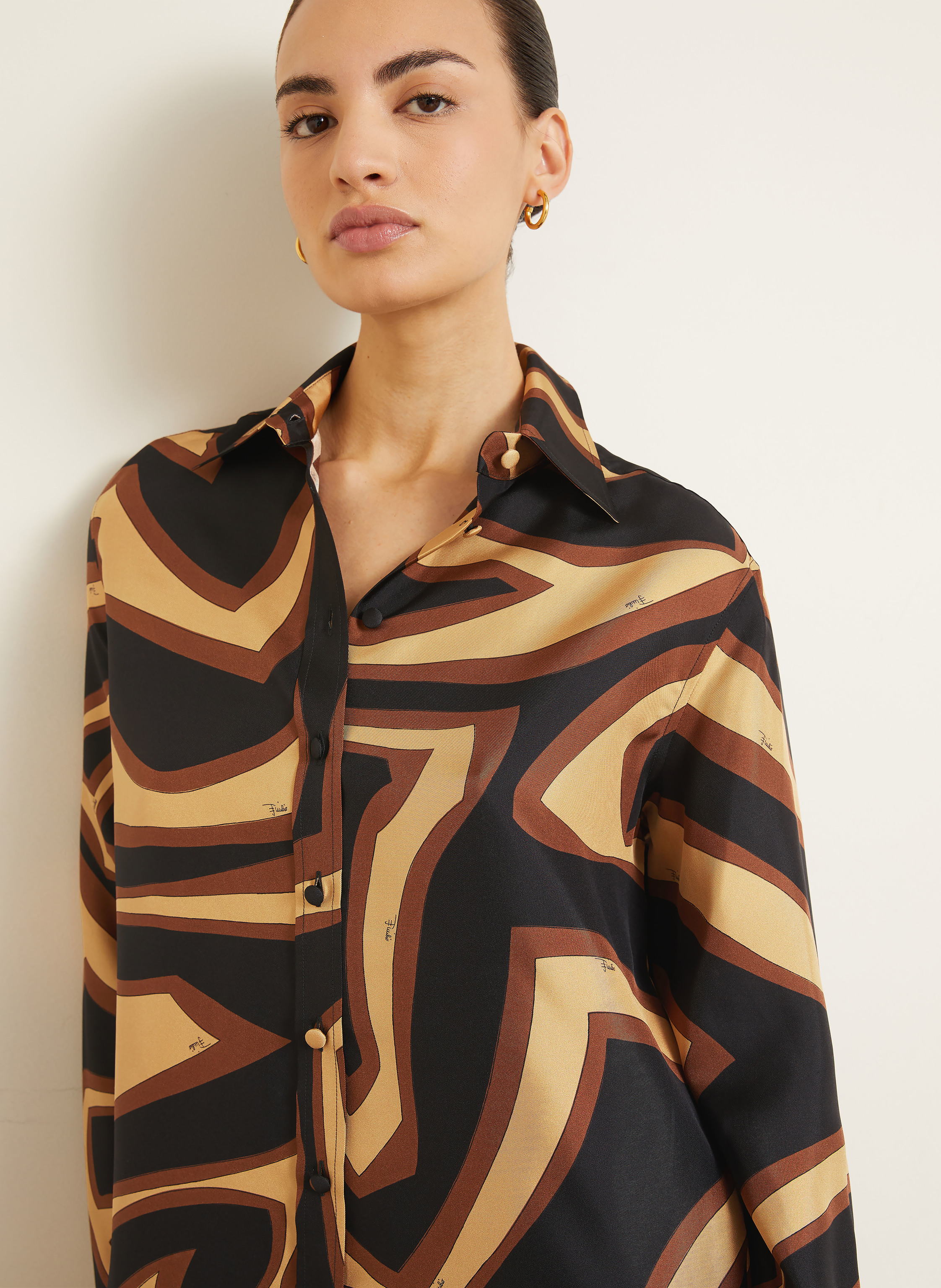 Thumbnail - Pucci Hemdbluse Aus Seide schwarz