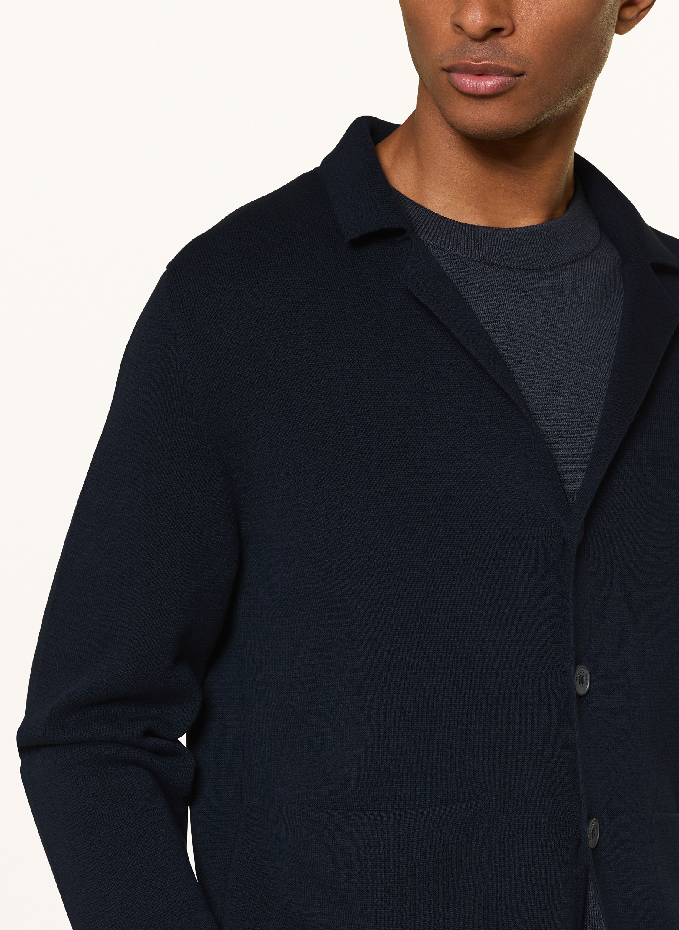 Thumbnail - Marc O'polo Stricksakko Regular Fit blau