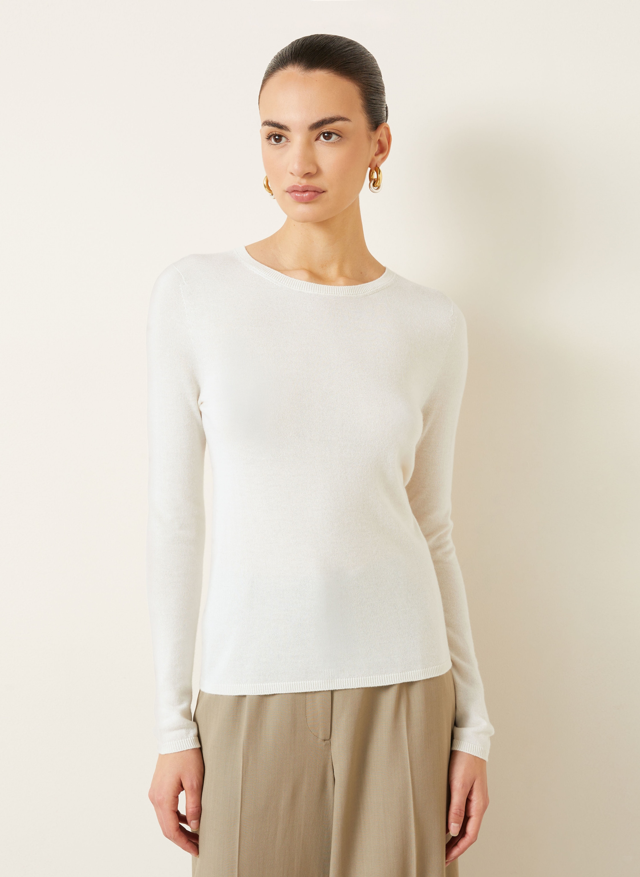 Thumbnail - Iris Von Arnim Cashmere-Pullover Laureen Mit Seide beige
