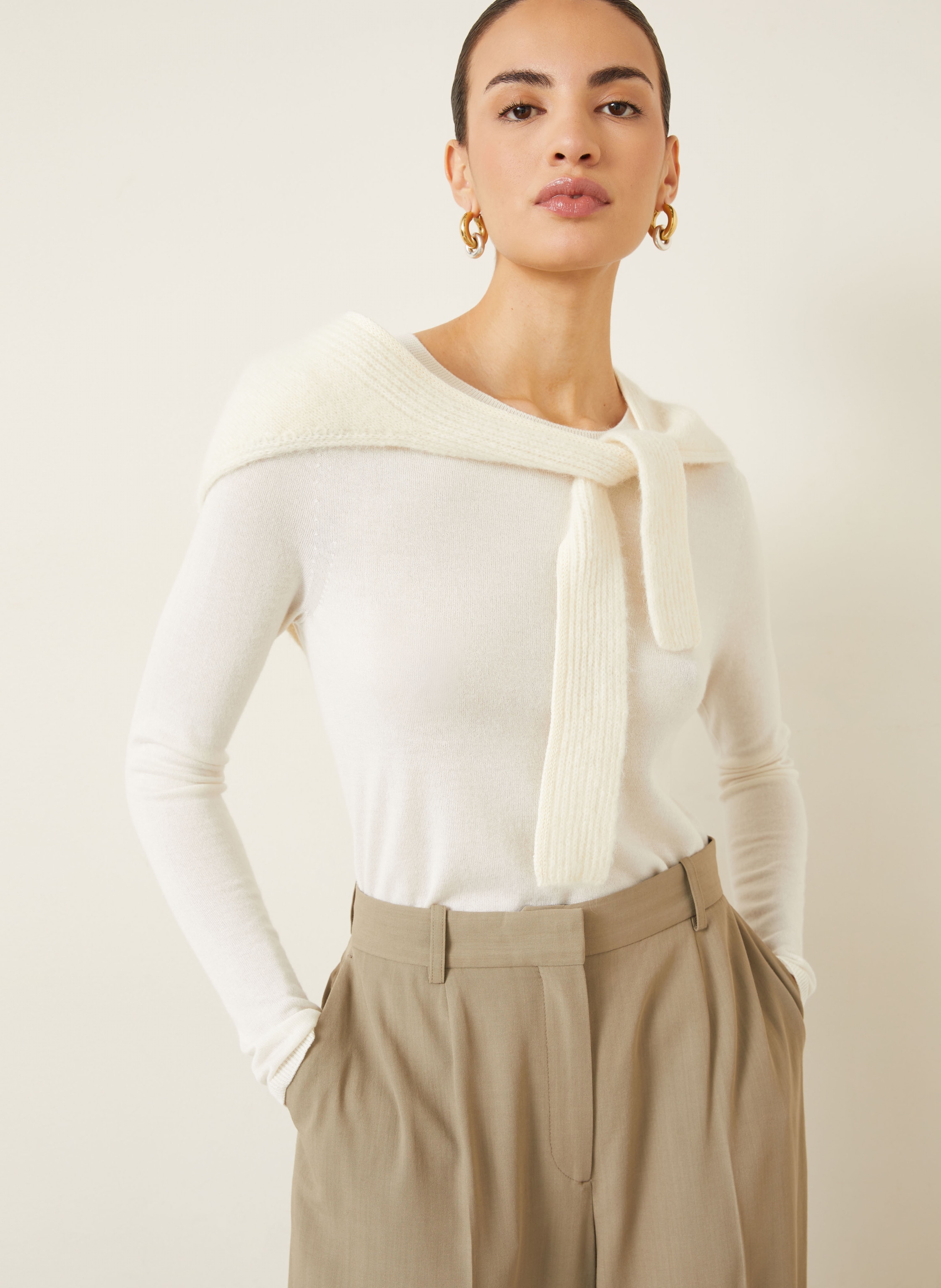 Thumbnail - Iris Von Arnim Cashmere-Pullover Laureen Mit Seide beige