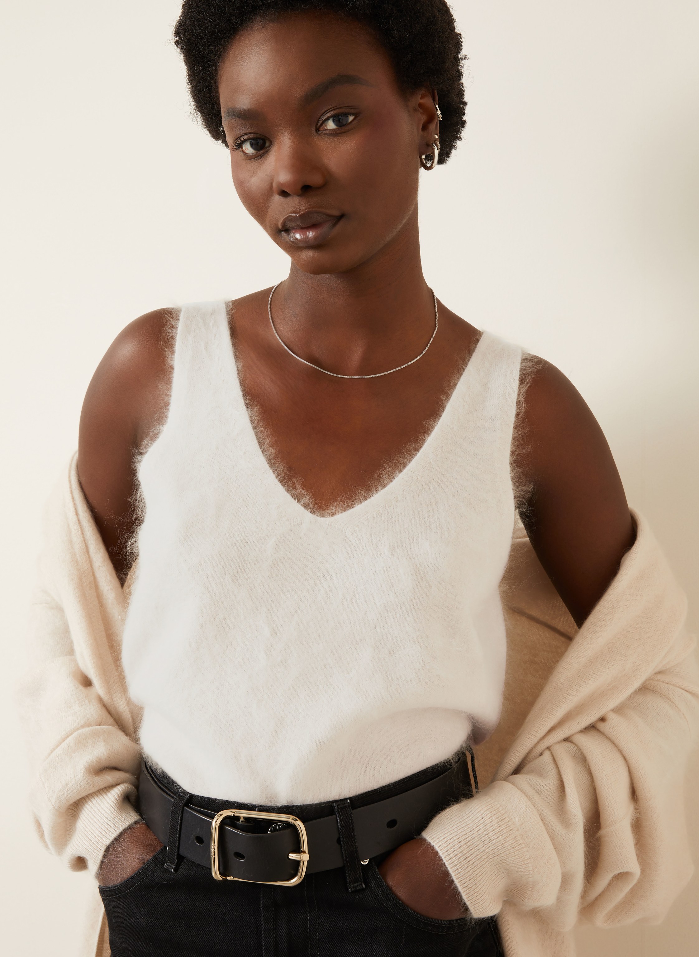 Thumbnail - Iris Von Arnim Stricktop Kala Aus Cashmere beige