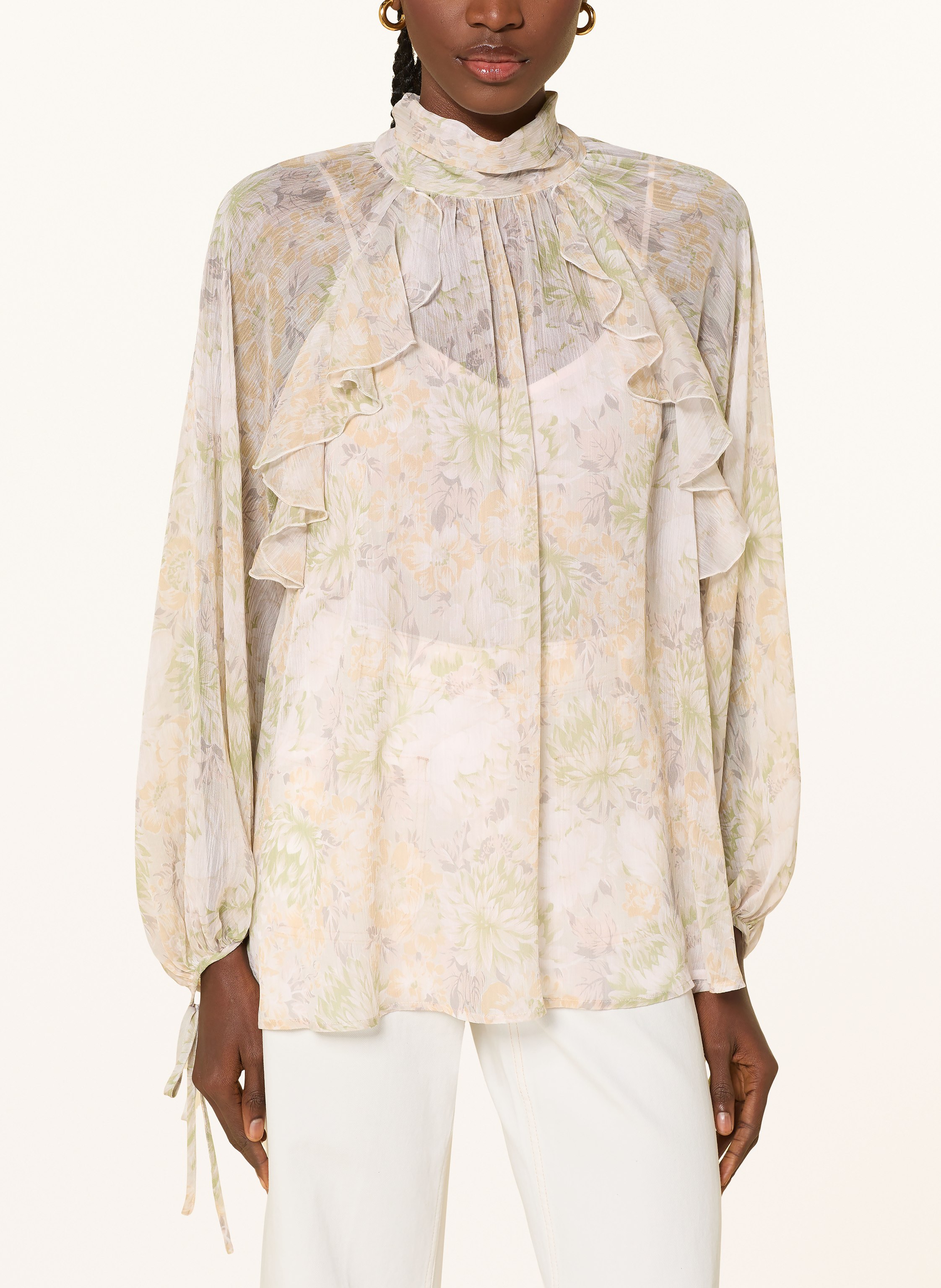 Thumbnail - Mrs & Hugs Schluppenbluse Mit Volants rosa