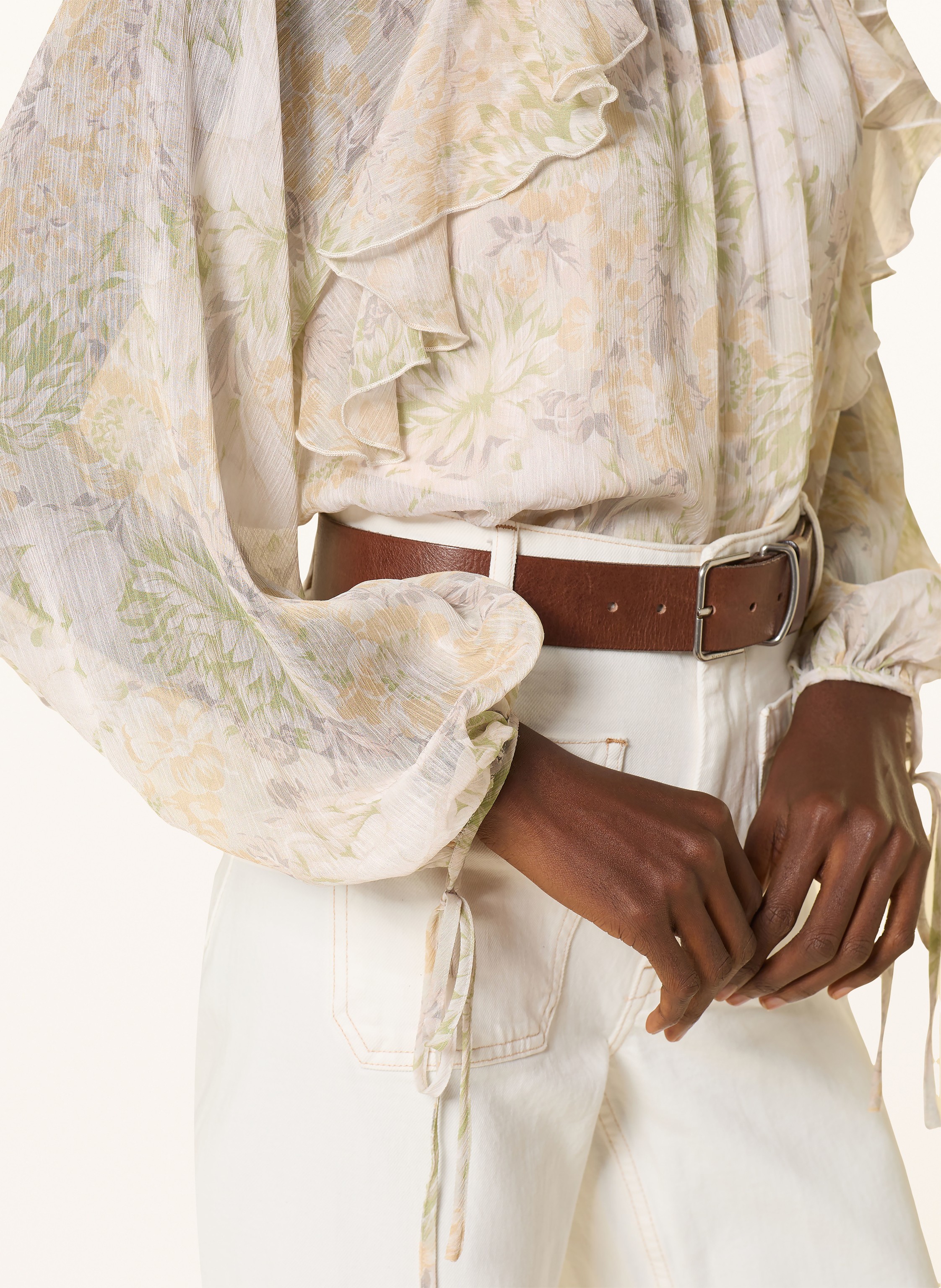 Thumbnail - Mrs & Hugs Schluppenbluse Mit Volants rosa