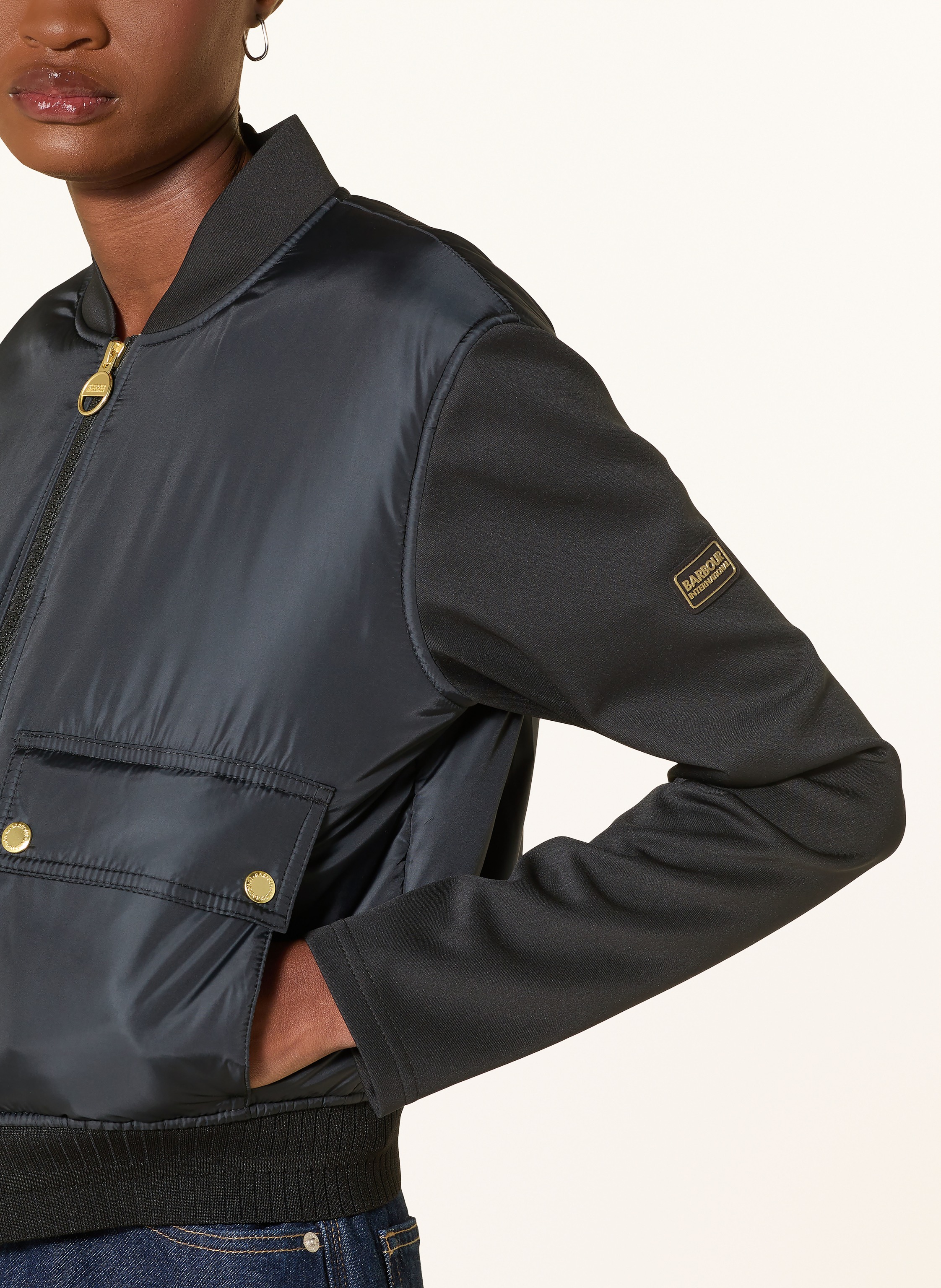 Thumbnail - Barbour International Blouson Emerson Im Materialmix schwarz