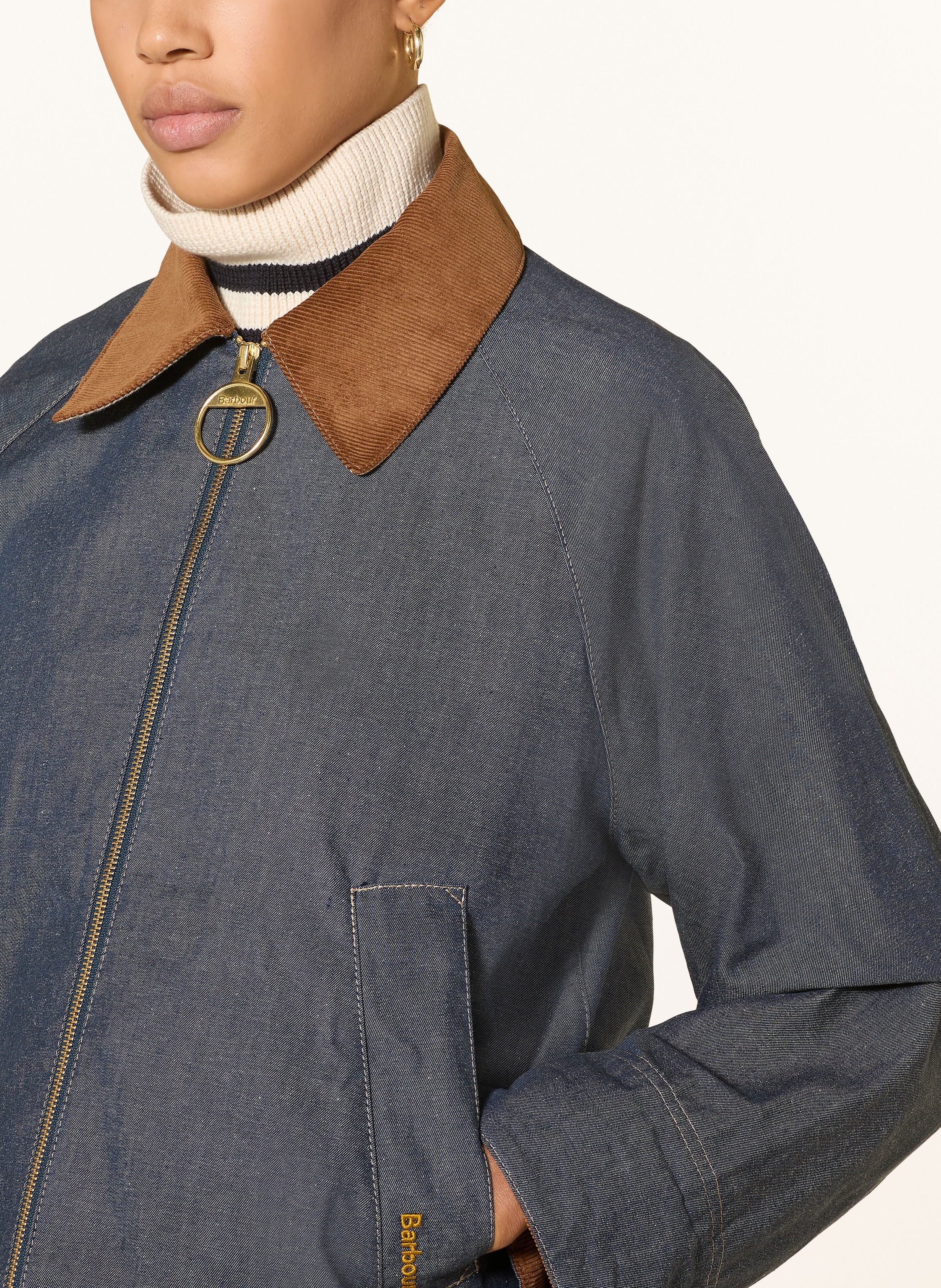 Thumbnail - Barbour Jacke Freckleton In Jeansoptik blau