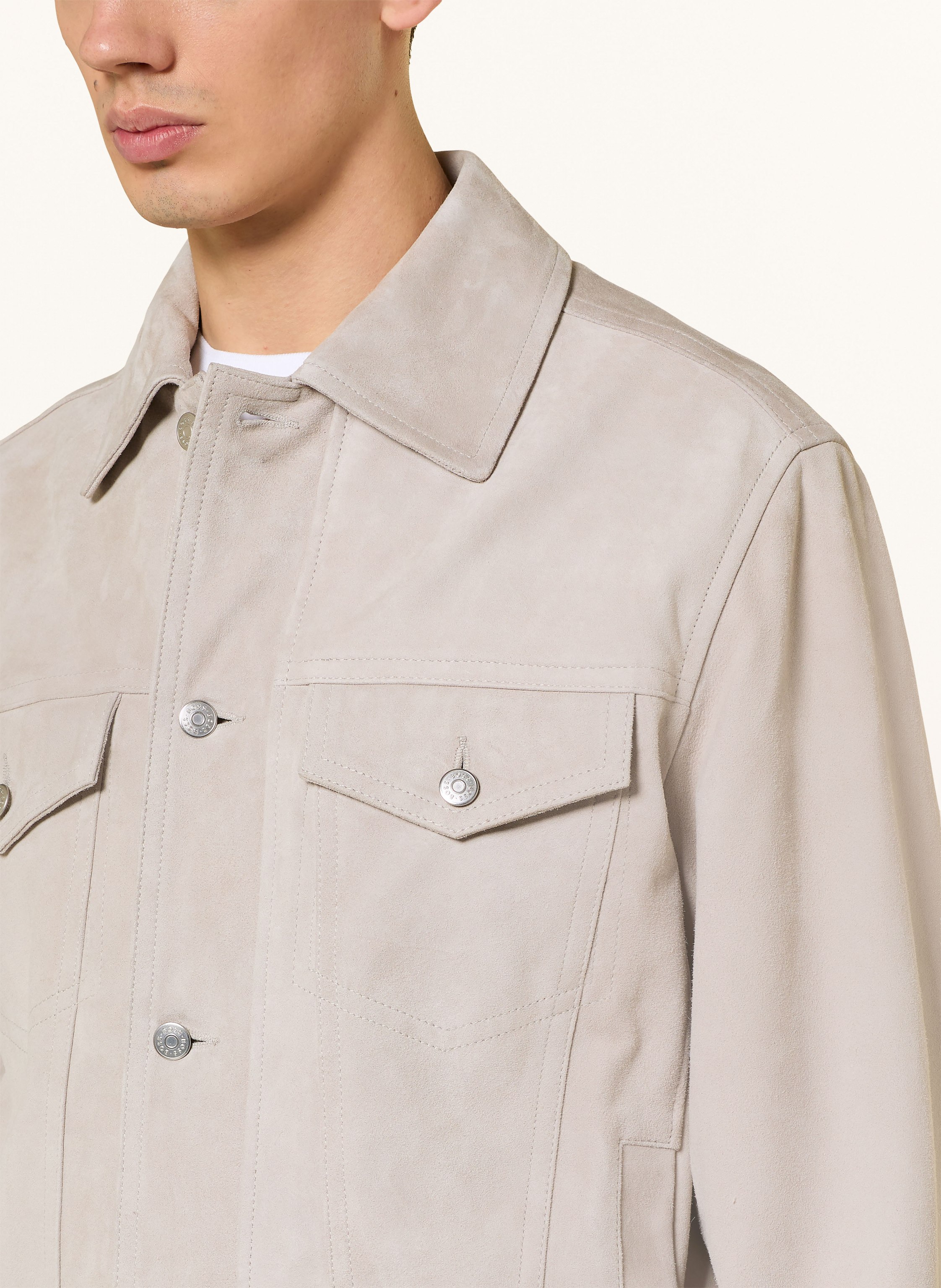 Thumbnail - Boss Lederjacke Johot beige