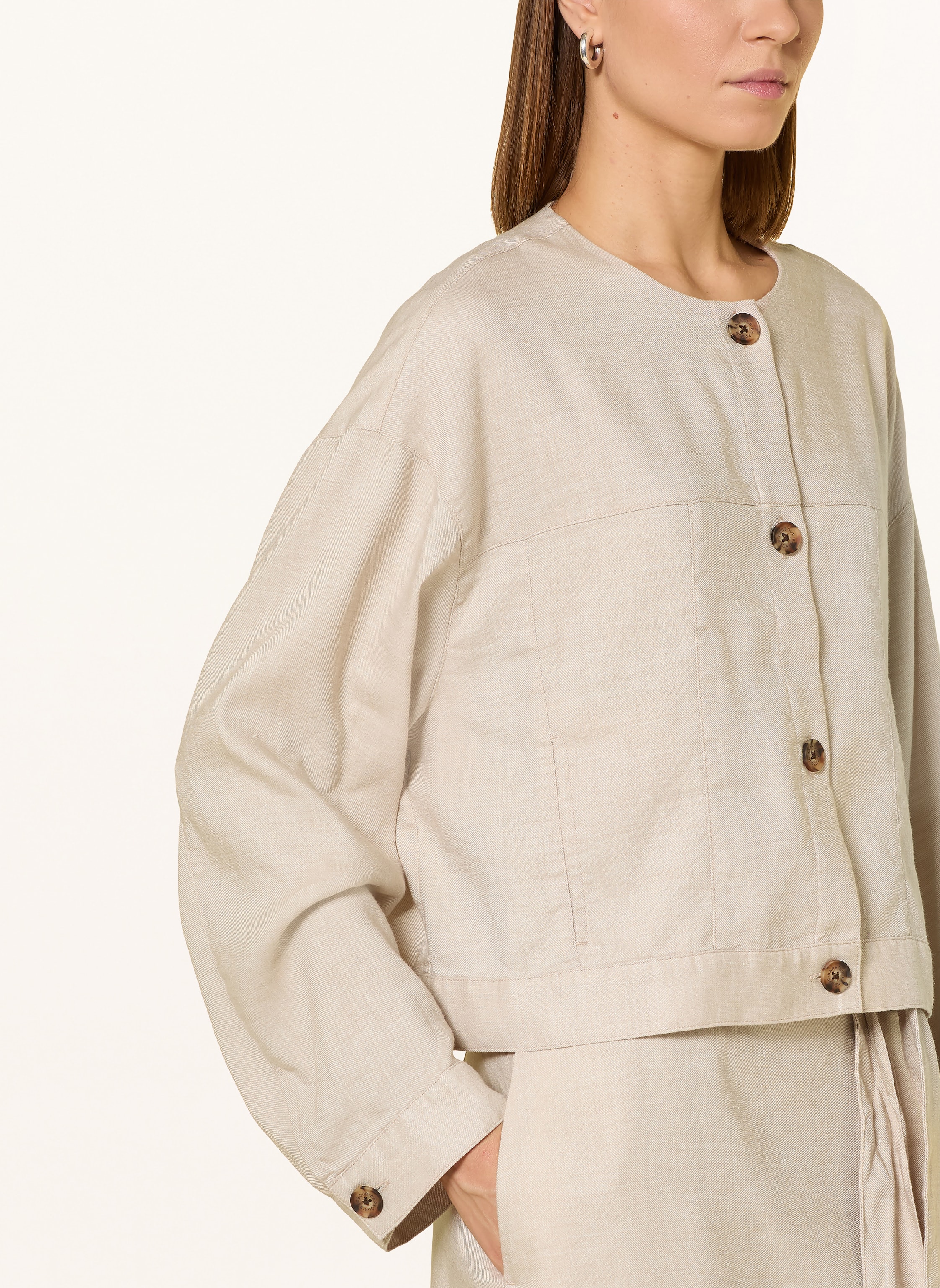 Thumbnail - Barbour Kastenjacke Gabby Mit Leinen beige