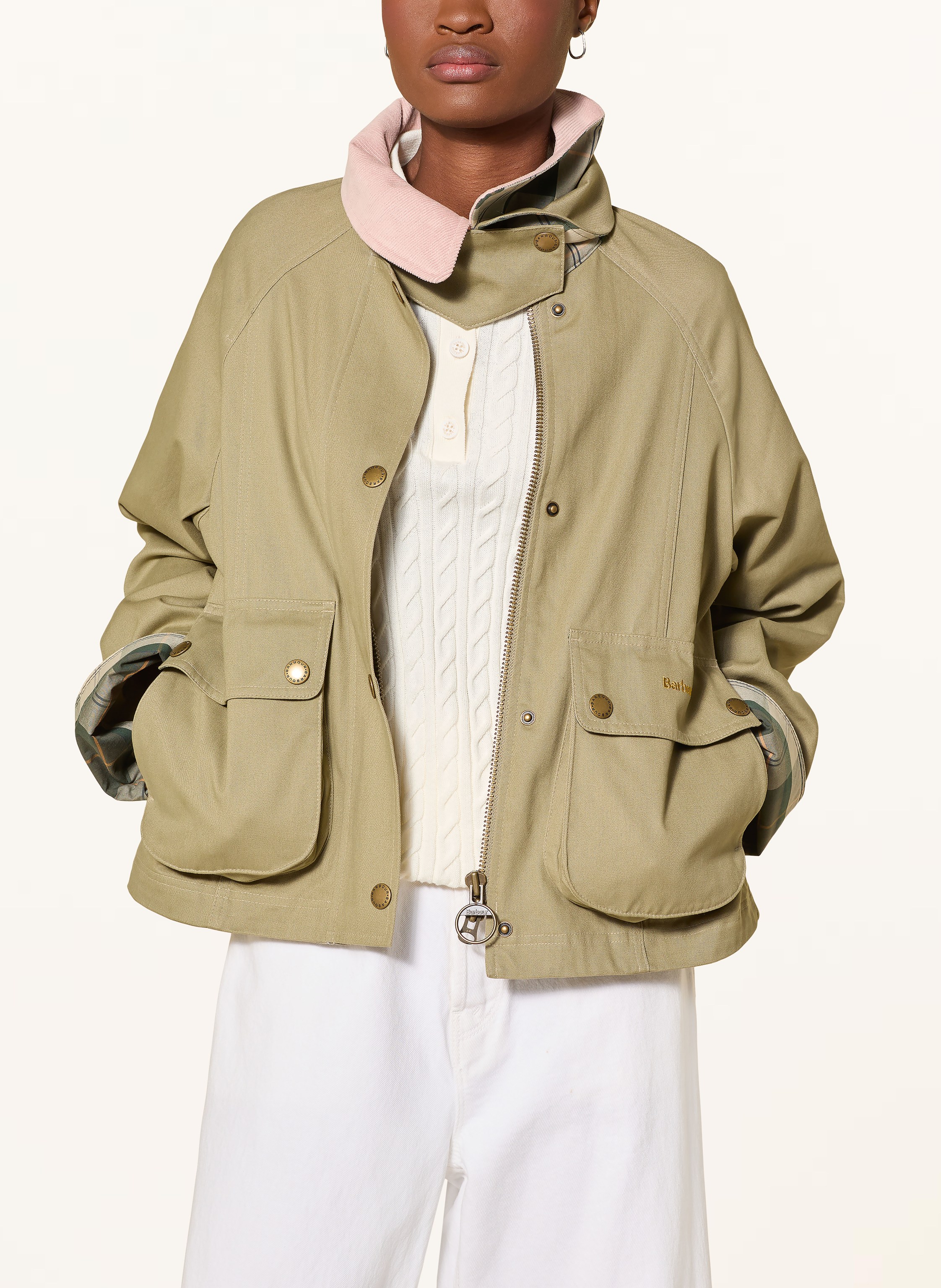 Thumbnail - Barbour Strick-Poloshirt weiss