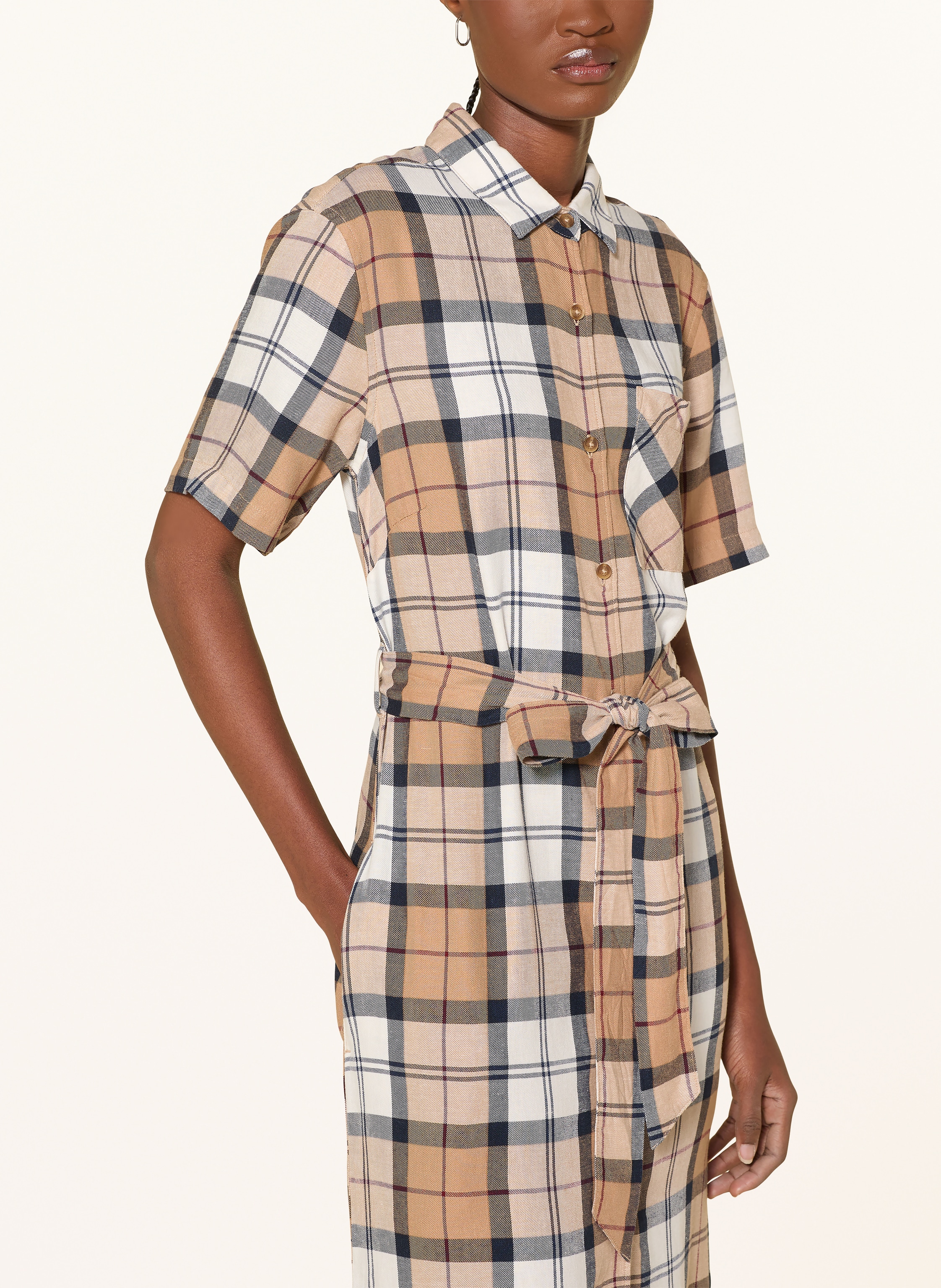 Thumbnail - Barbour Hemdblusenkleid Fern Mit Leinen beige