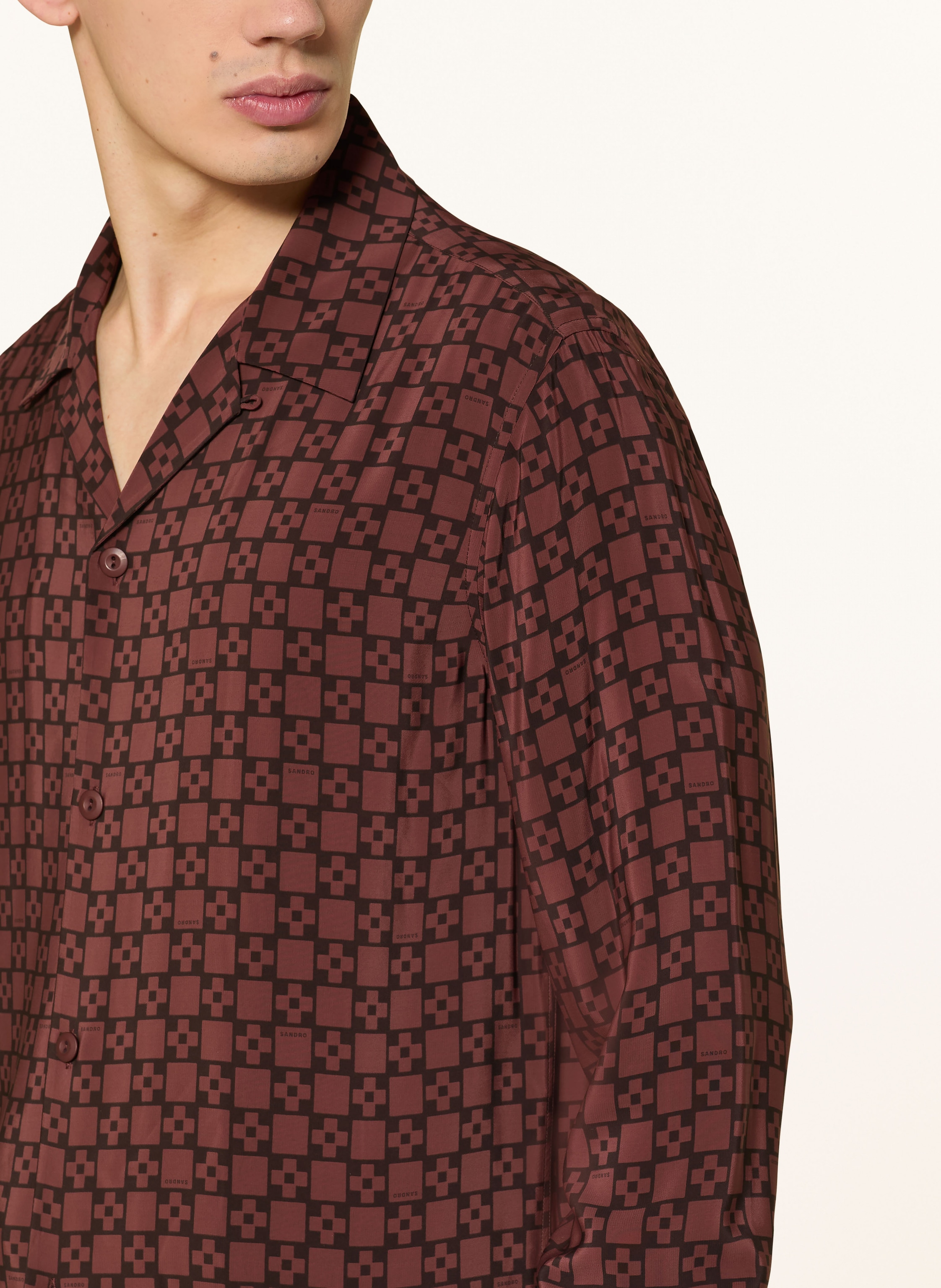 Thumbnail - Sandro Satinhemd Slim Fit braun