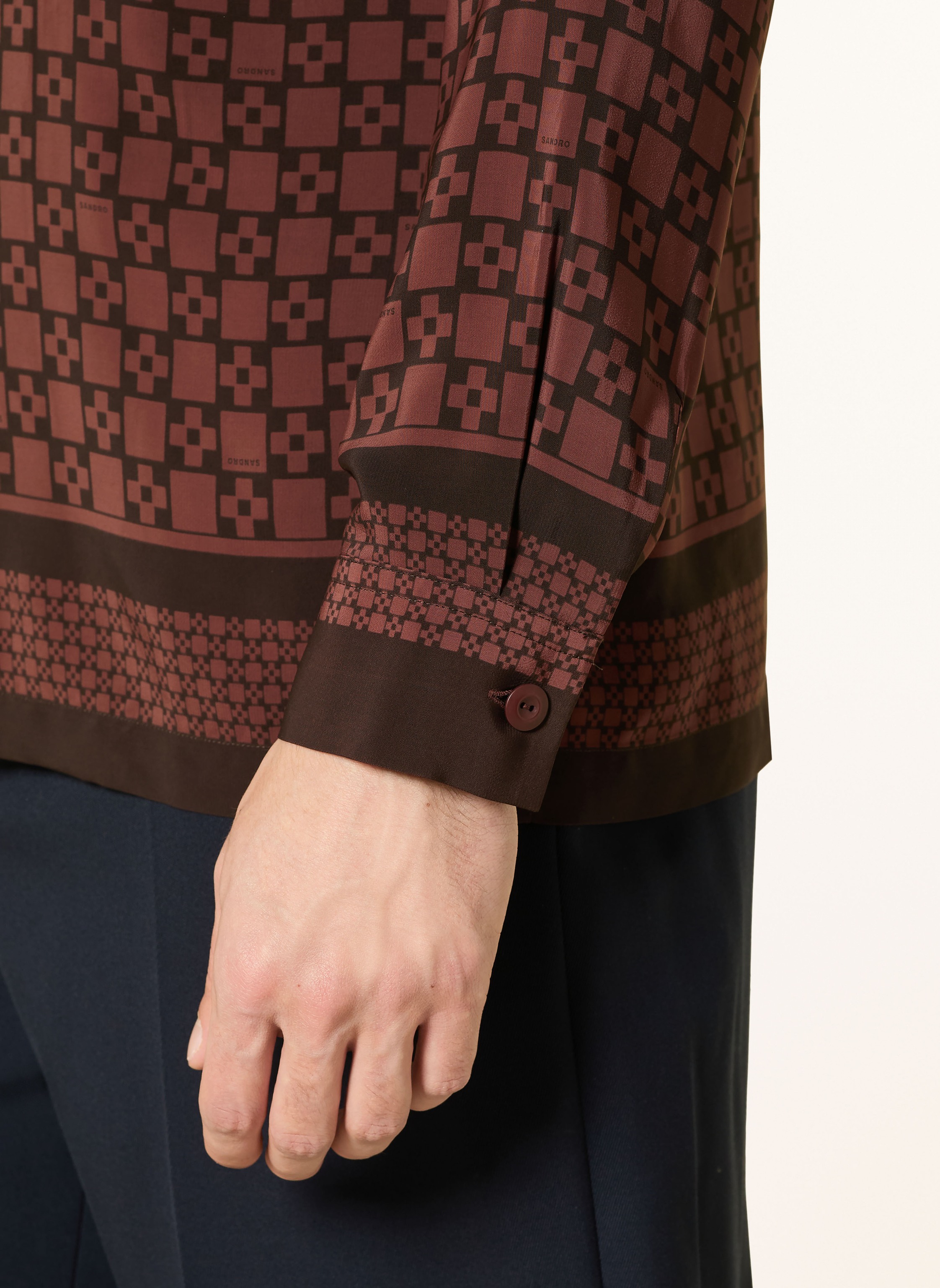 Thumbnail - Sandro Satinhemd Slim Fit braun