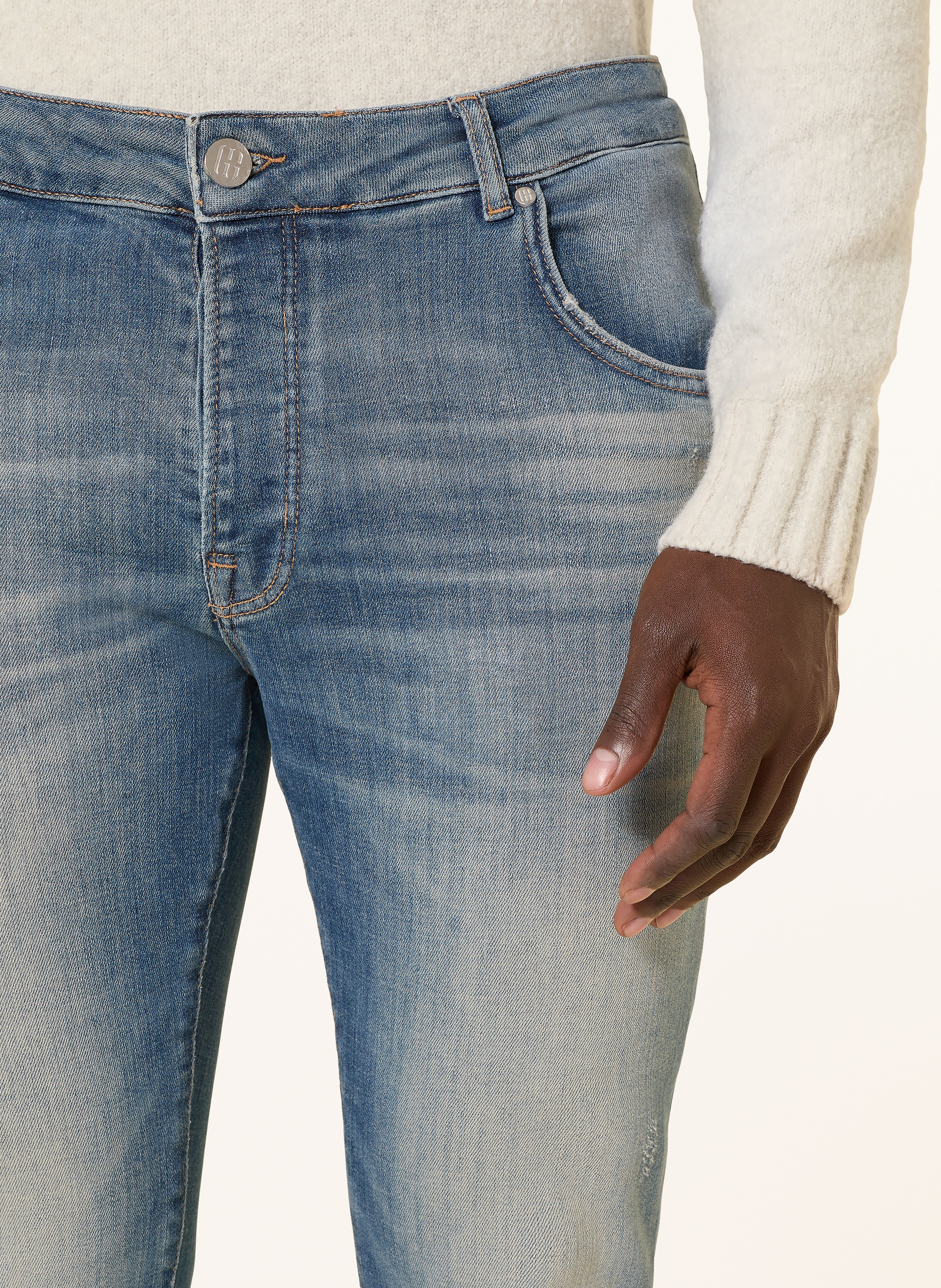 Thumbnail - Goldgarn Denim Jeans Neckarau Twisted Cropped Fit blau