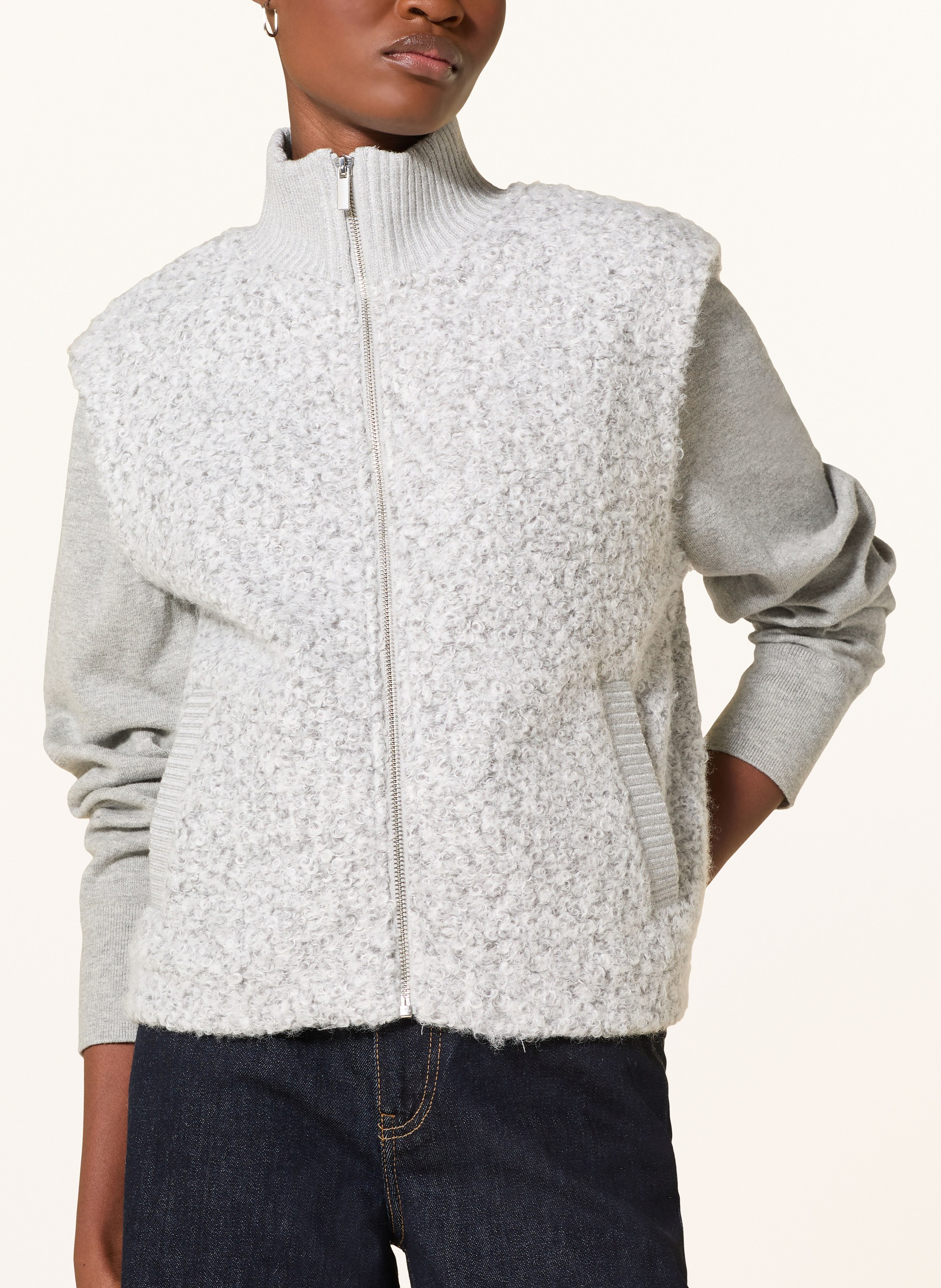 Thumbnail - Opus Teddyfell-Weste Guluni grau