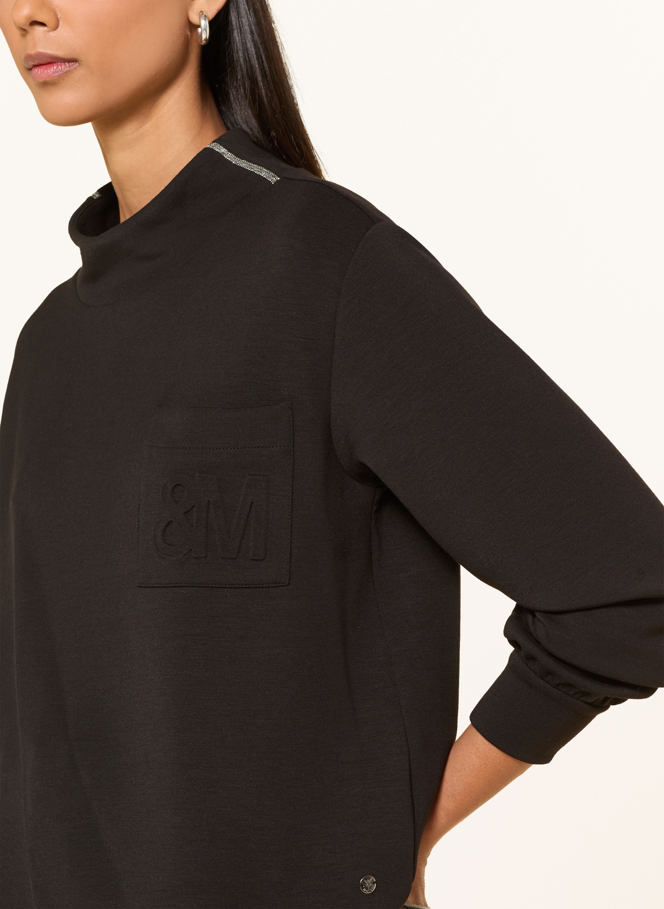 Thumbnail - Monari Sweatshirt Mit Schmuckperlen schwarz