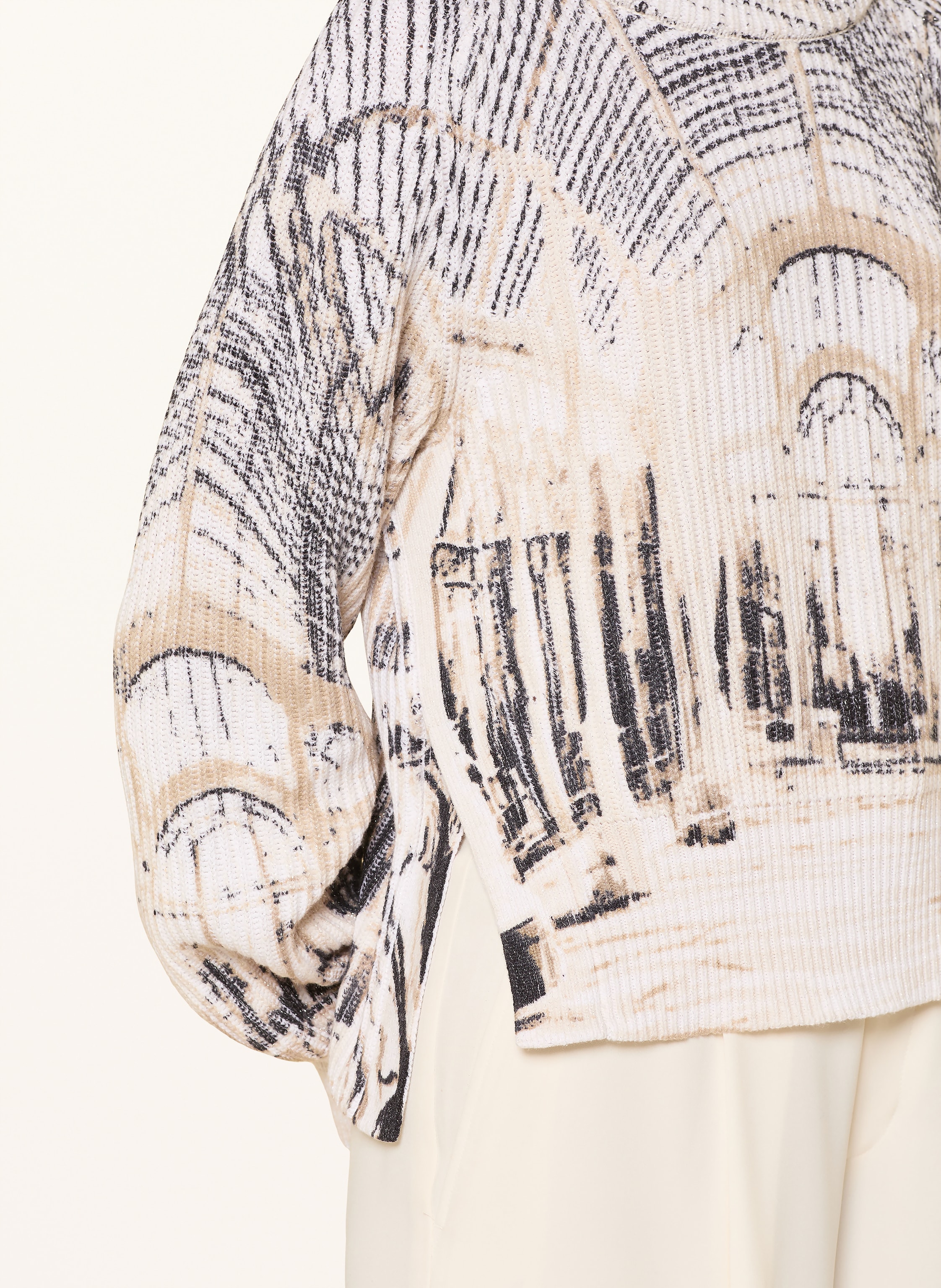 Thumbnail - Monari Pullover Mit Glitzergarn beige