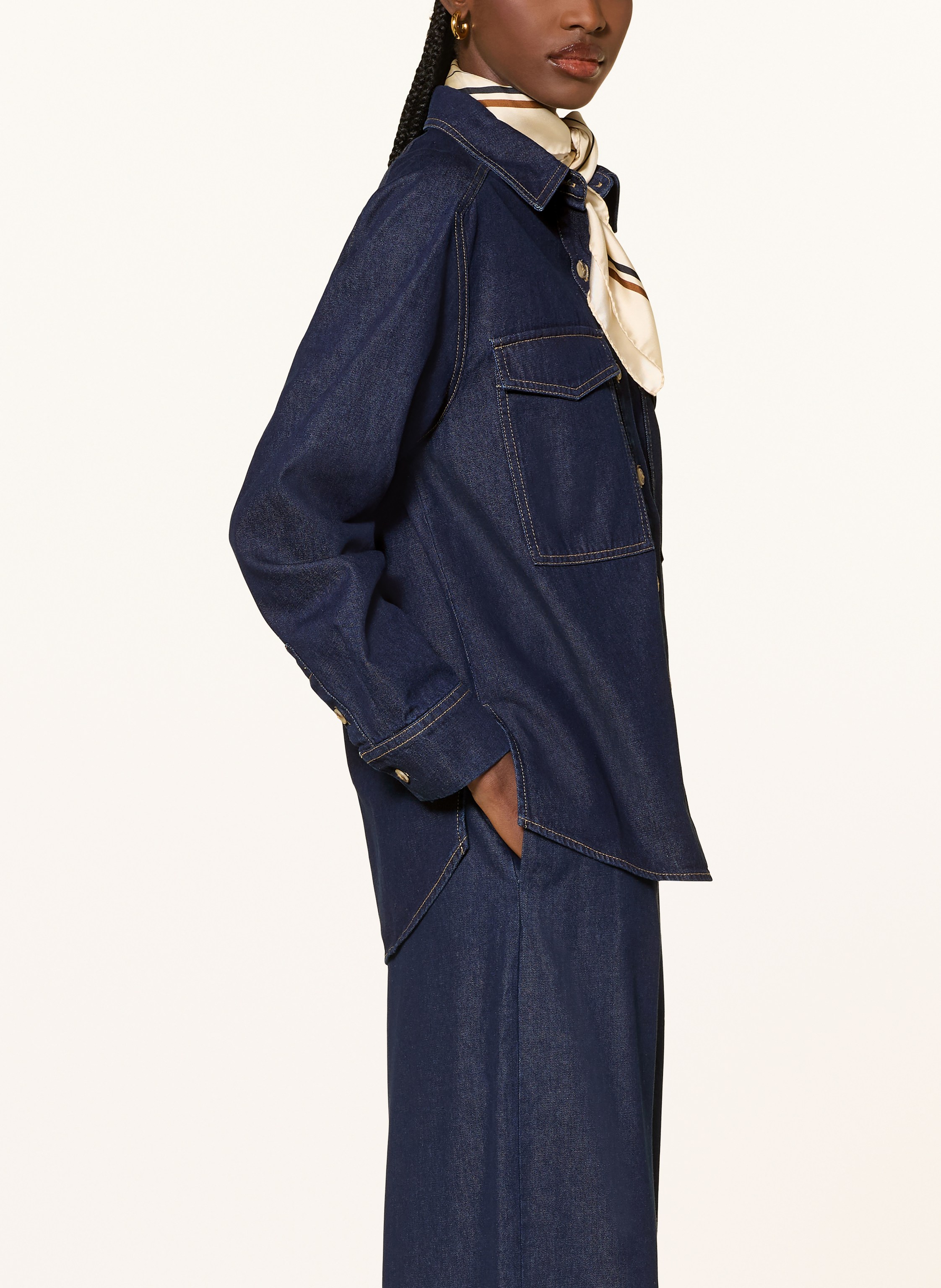 Thumbnail - Mrs & Hugs Jeansbluse blau