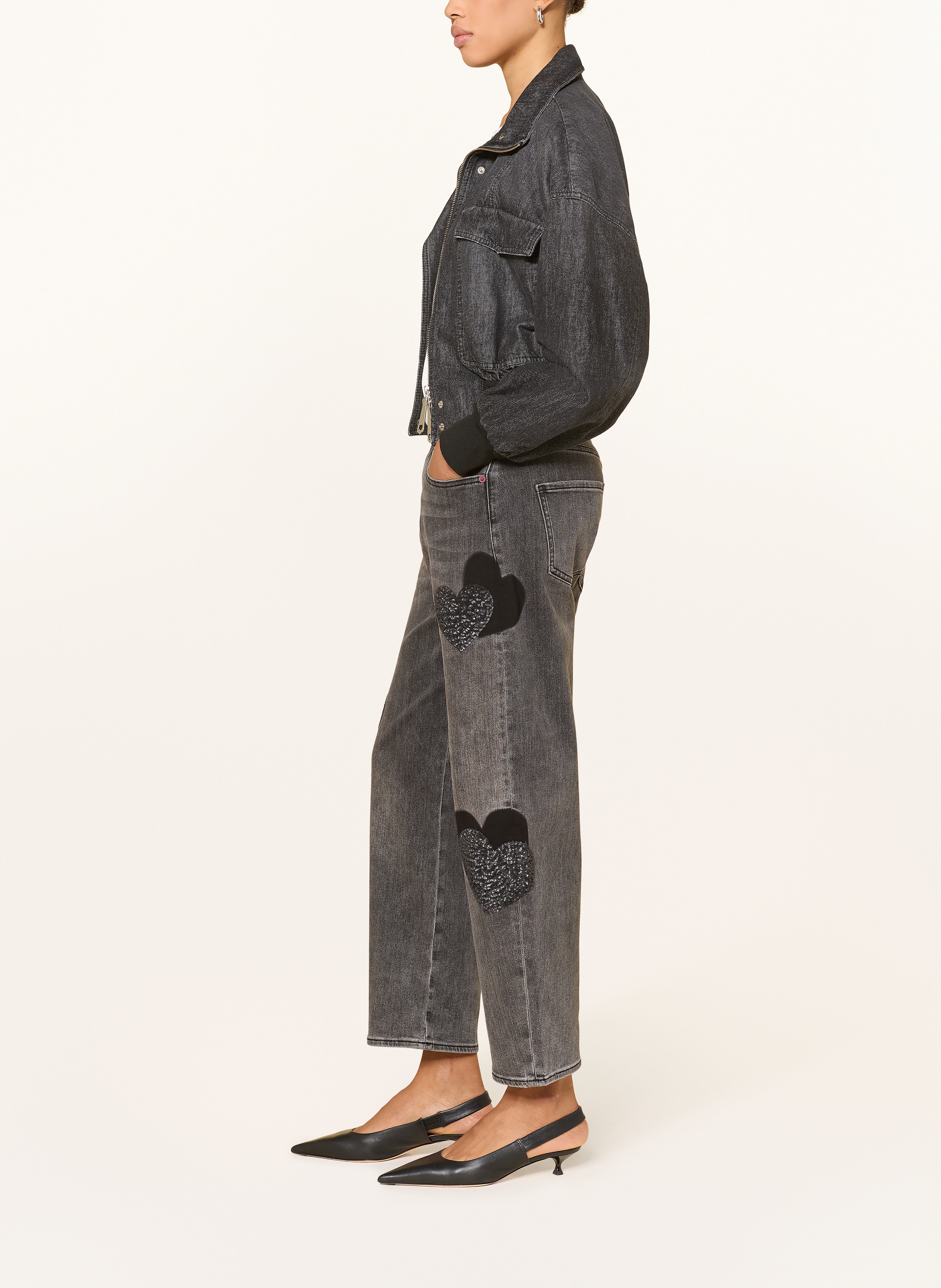 Thumbnail - Elias Rumelis Barrel Jeans Yoana Mit Pailletten schwarz