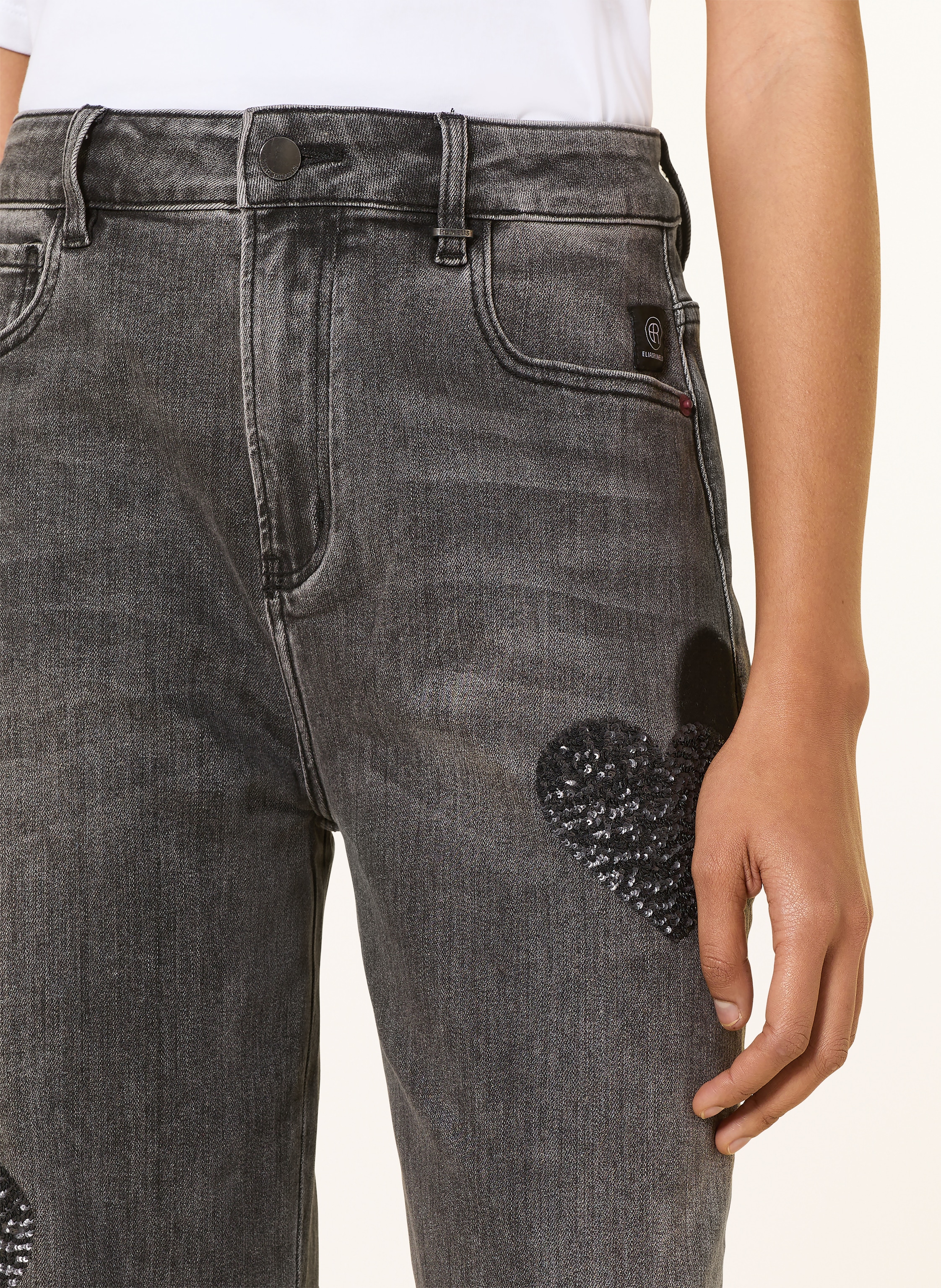 Thumbnail - Elias Rumelis Barrel Jeans Yoana Mit Pailletten schwarz