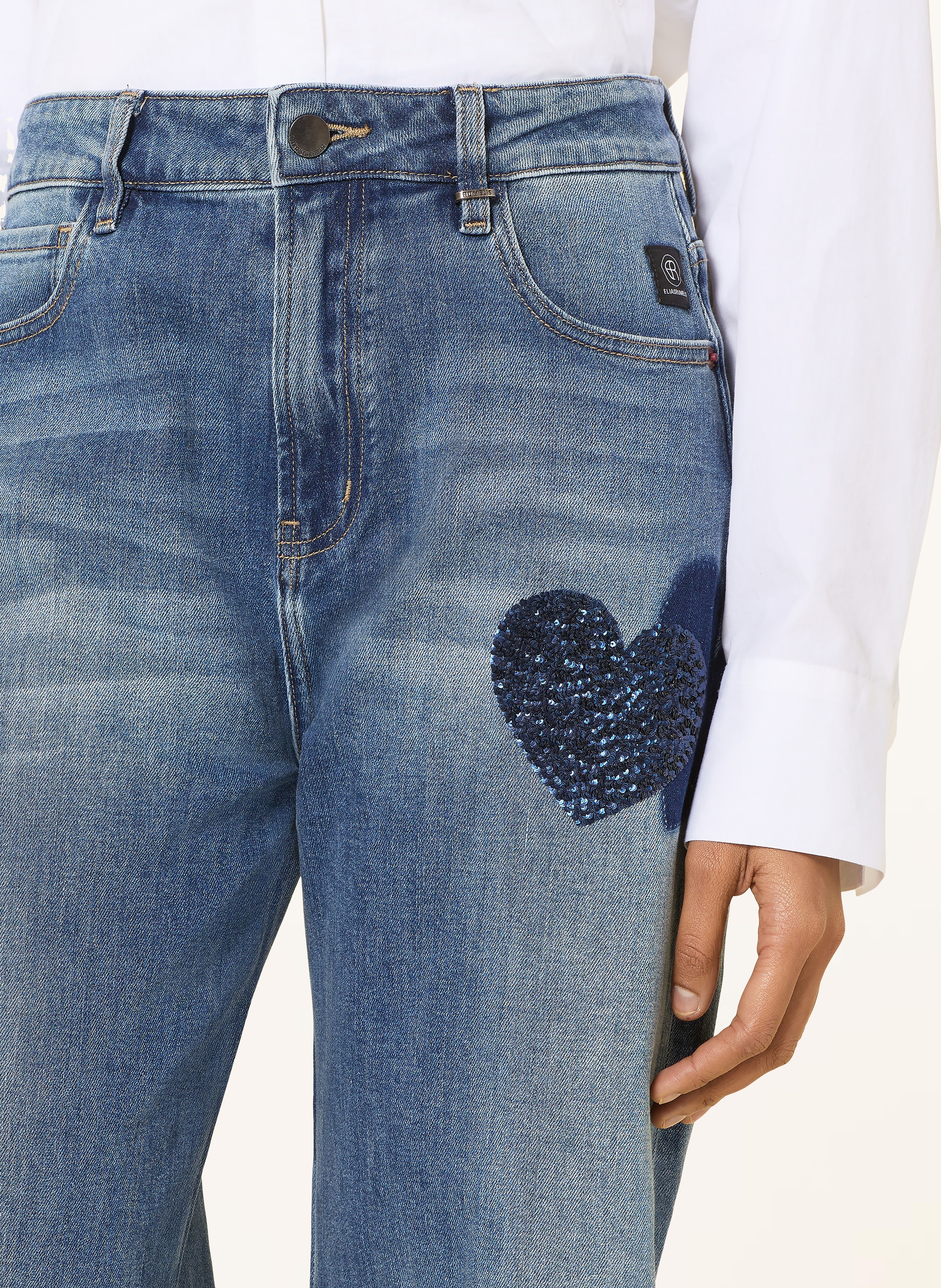 Thumbnail - Elias Rumelis Barrel Jeans Yoana Mit Pailletten blau