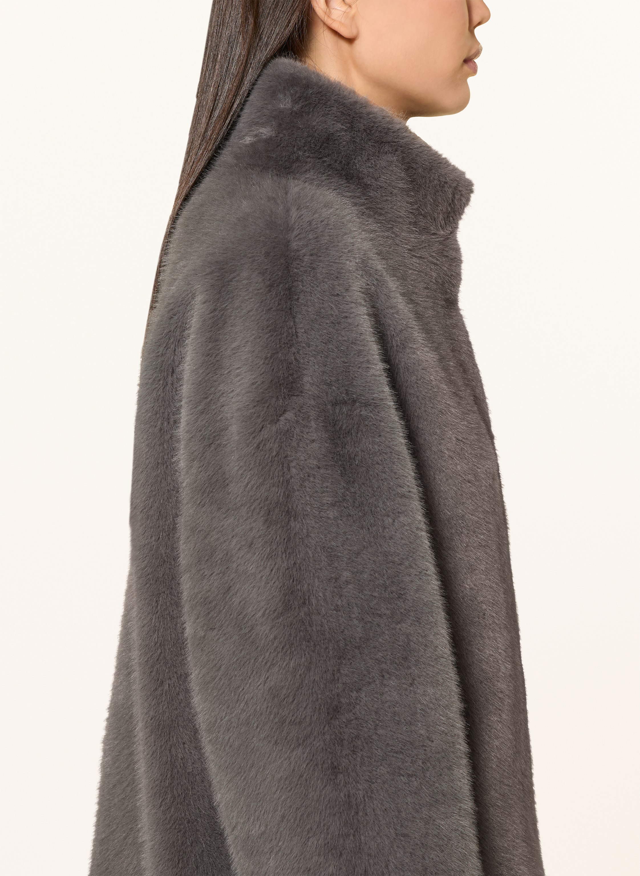 Thumbnail - Juvia Kunstfell-Mantel Noa grau