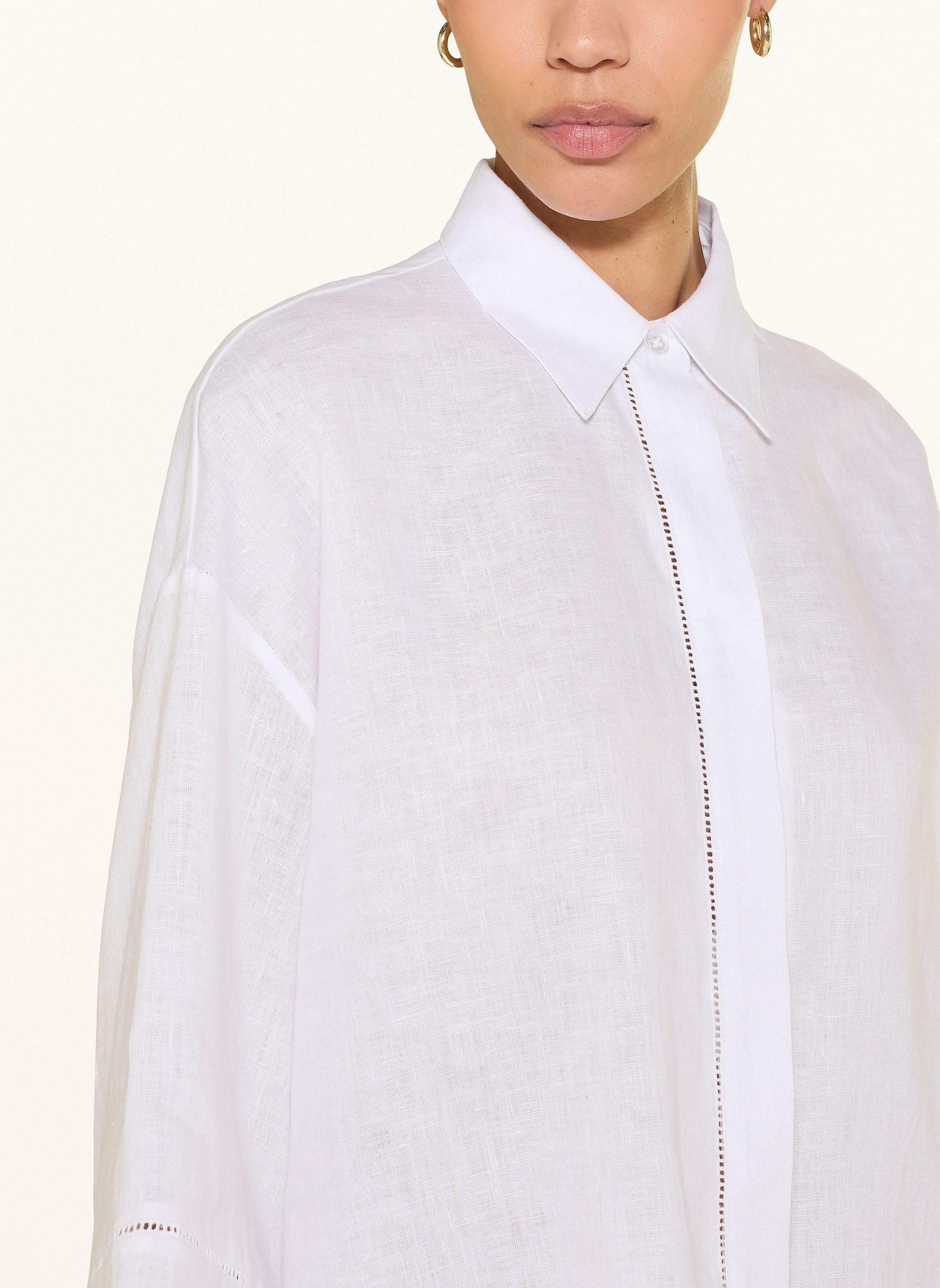 Thumbnail - (The Mercer) N.Y. Hemdbluse Aus Leinen Mit 3/4-Arm weiss