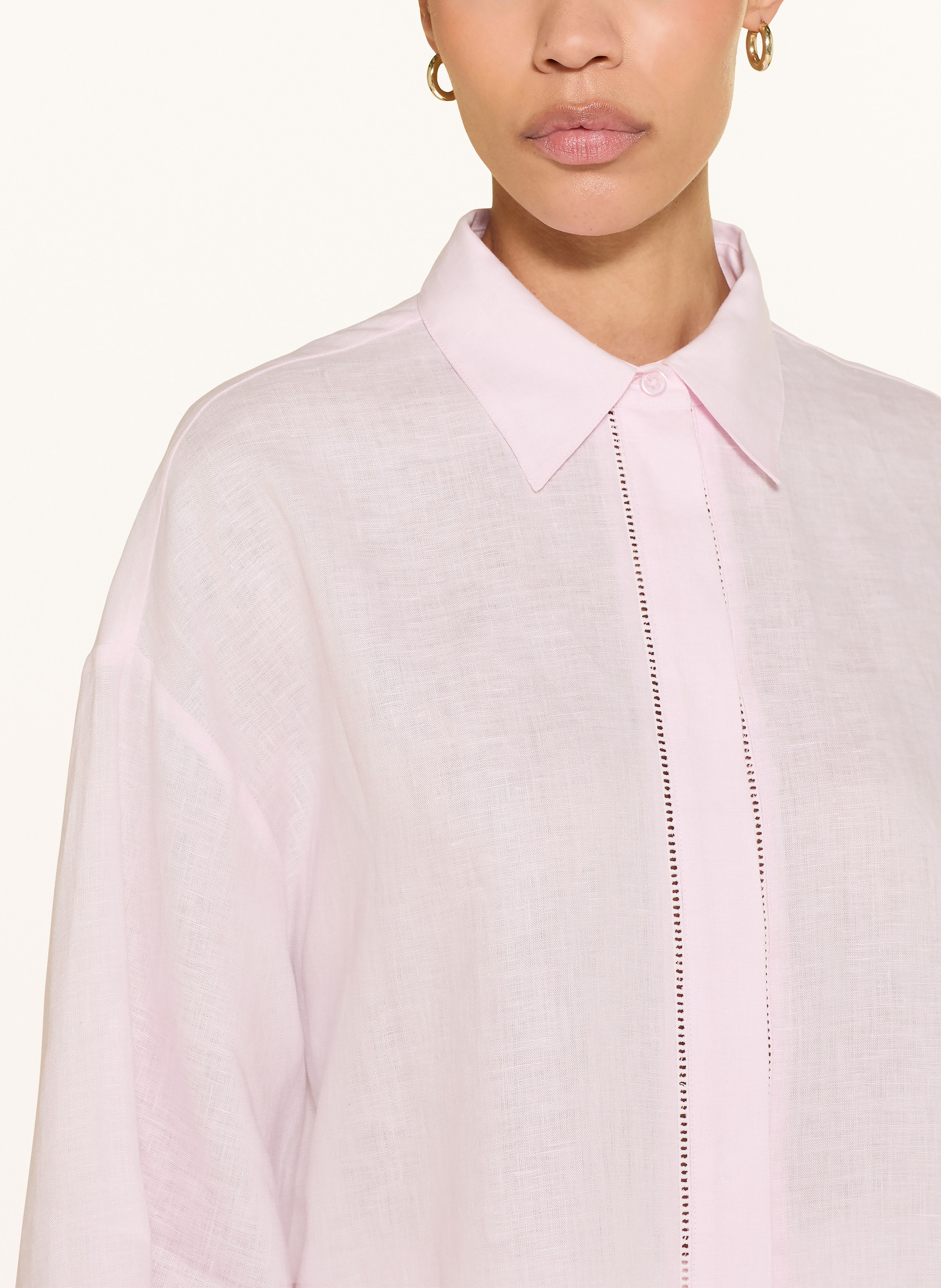 Thumbnail - (The Mercer) N.Y. Hemdbluse Aus Leinen Mit 3/4-Arm rosa