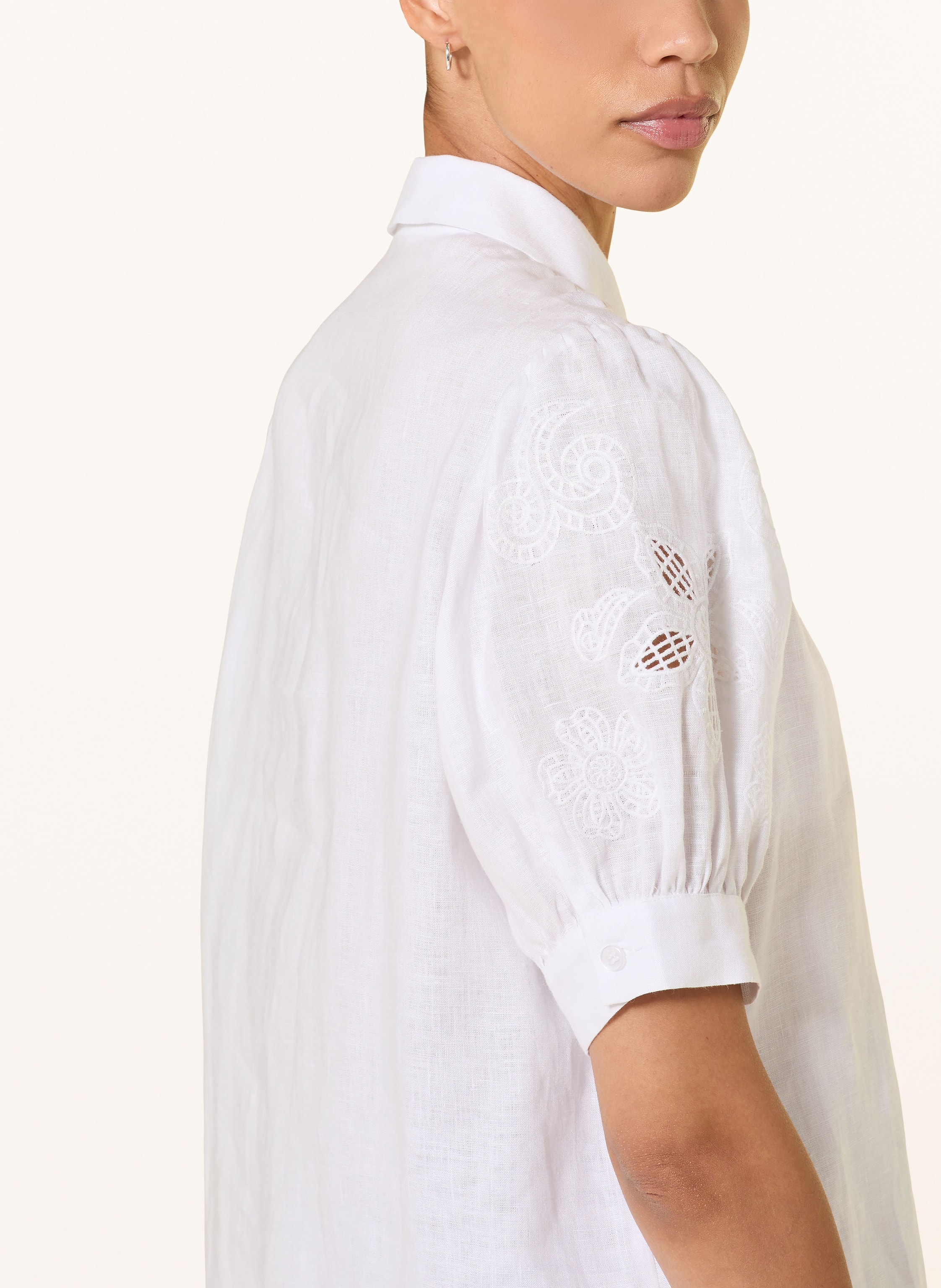 Thumbnail - (The Mercer) N.Y. Hemdbluse Aus Leinen Mit Lochspitze weiss