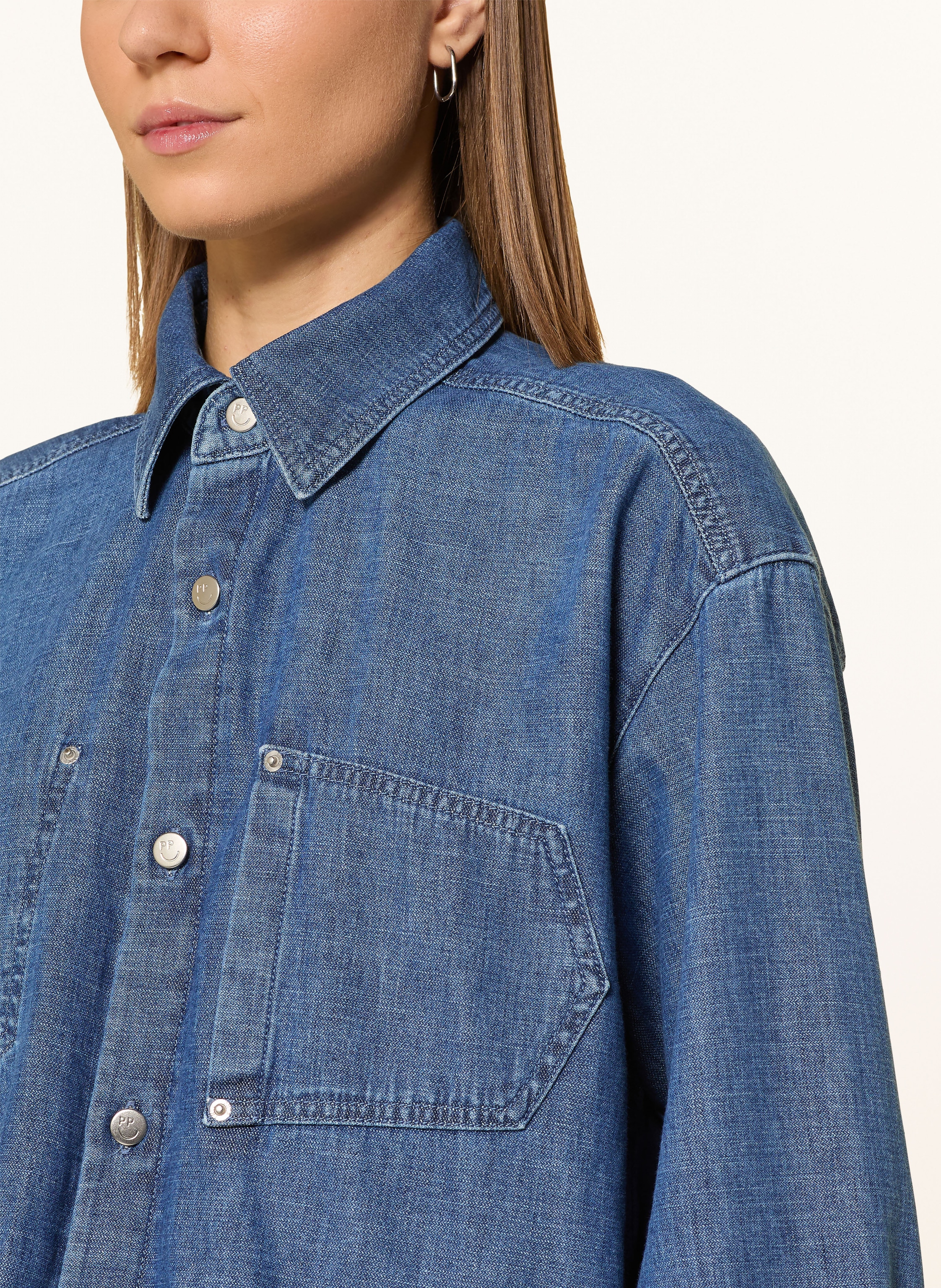 Thumbnail - Pnts Jeansbluse The Suit Up blau