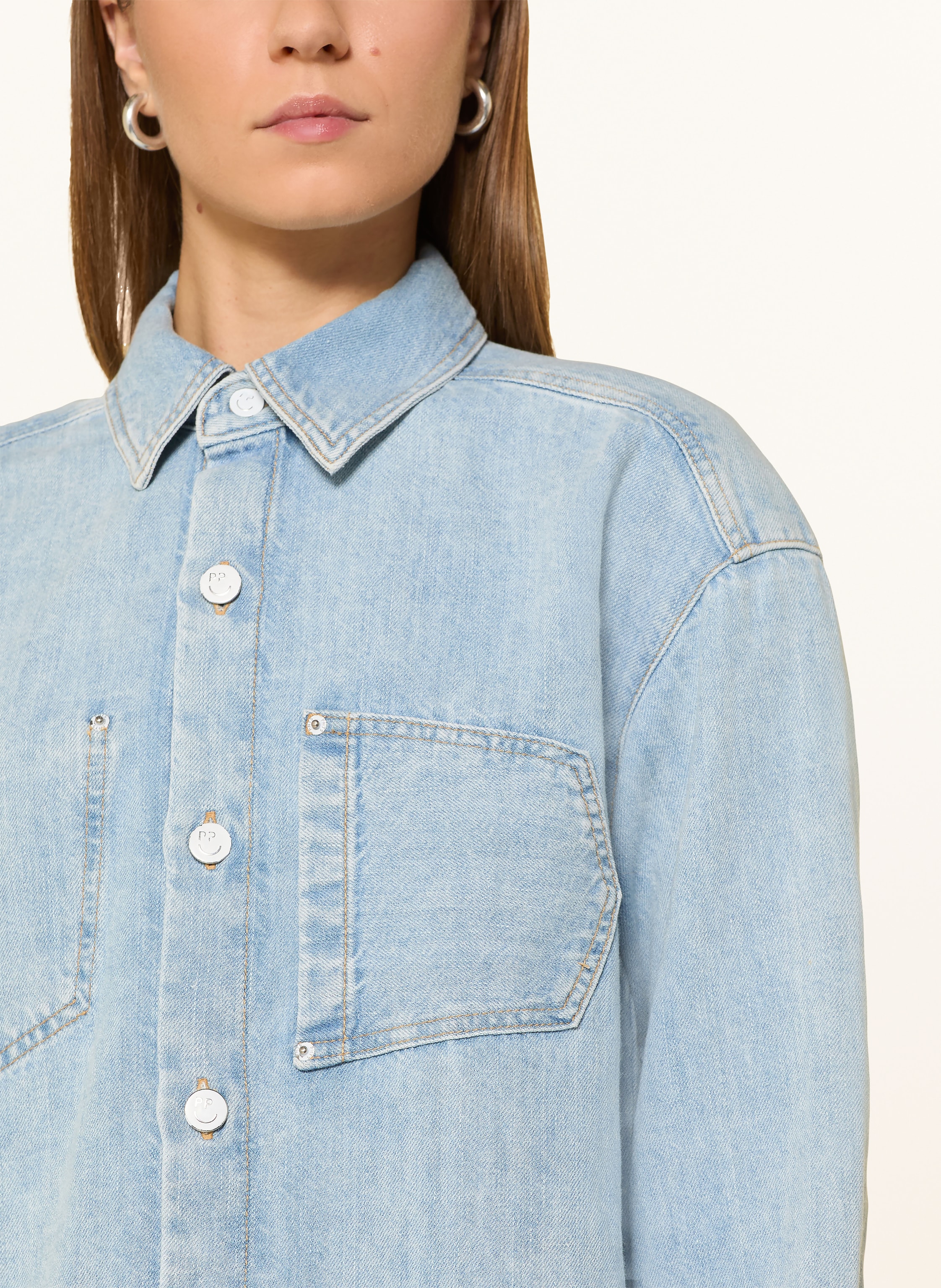 Thumbnail - Pnts Jeansbluse The Suit Up blau