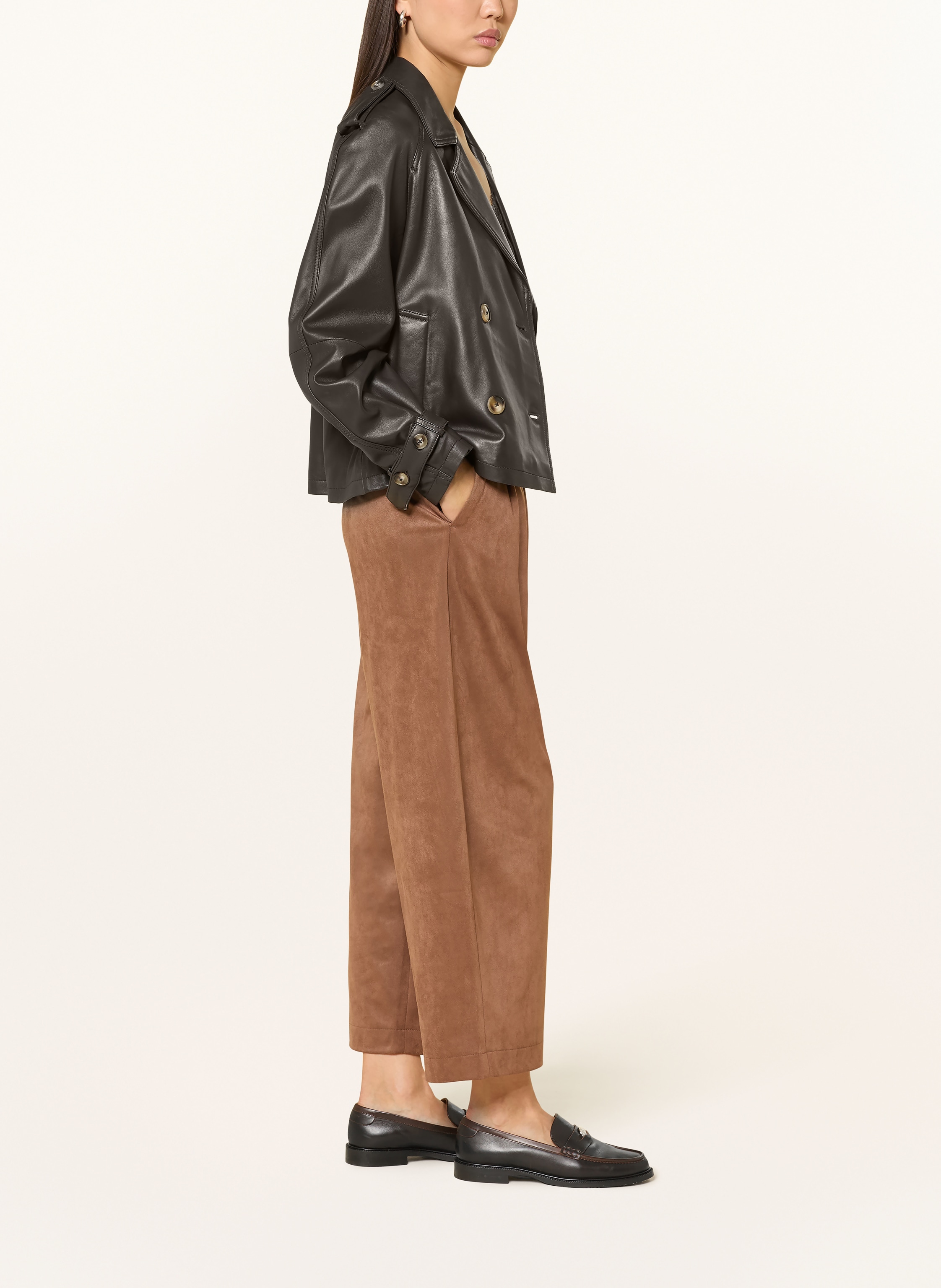 Thumbnail - Raffaello Rossi Culotte Mayla Jogg In Lederoptik braun