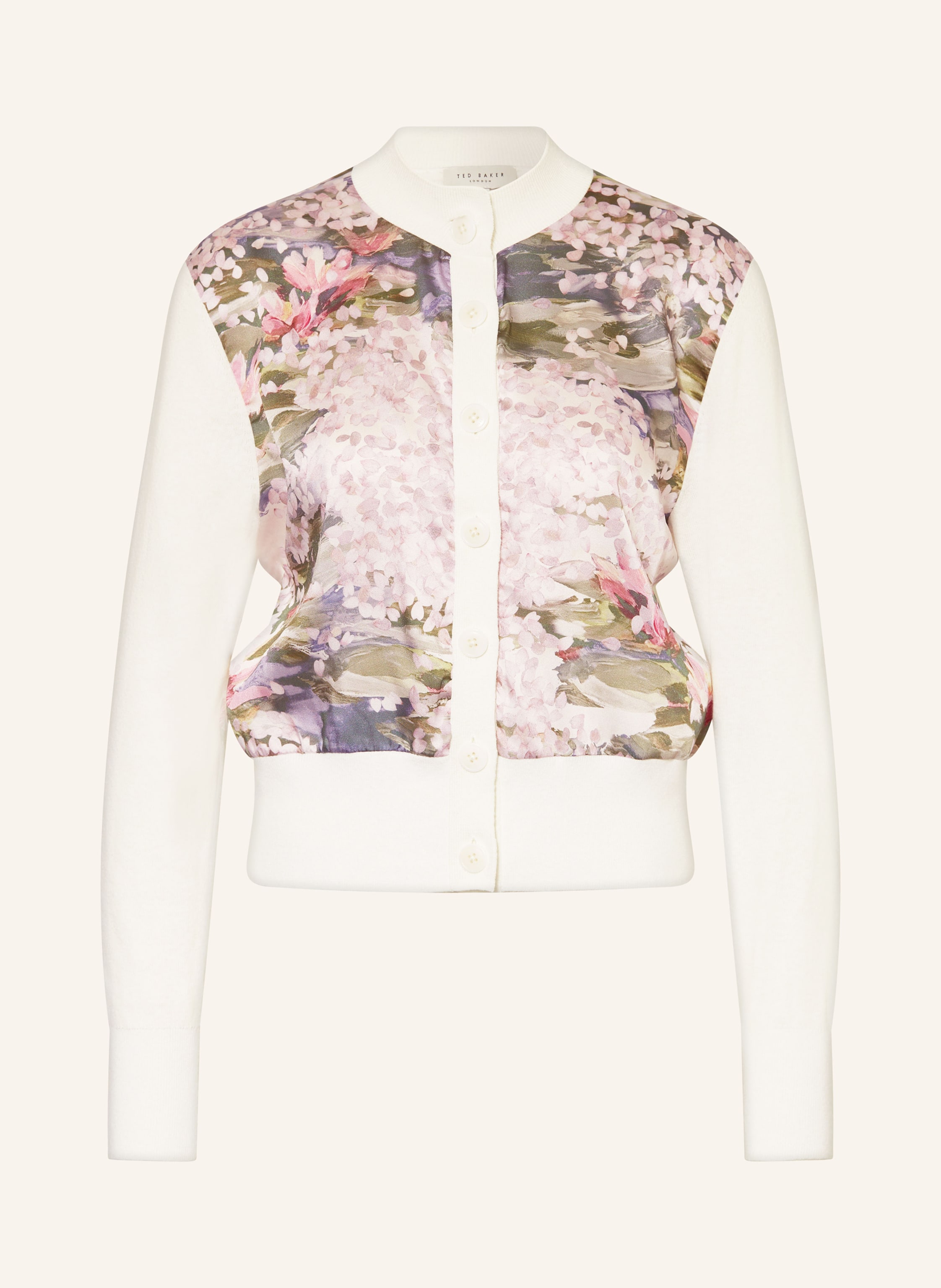 Ted Baker Strickjacke Sisilla Im Materialmix weiss