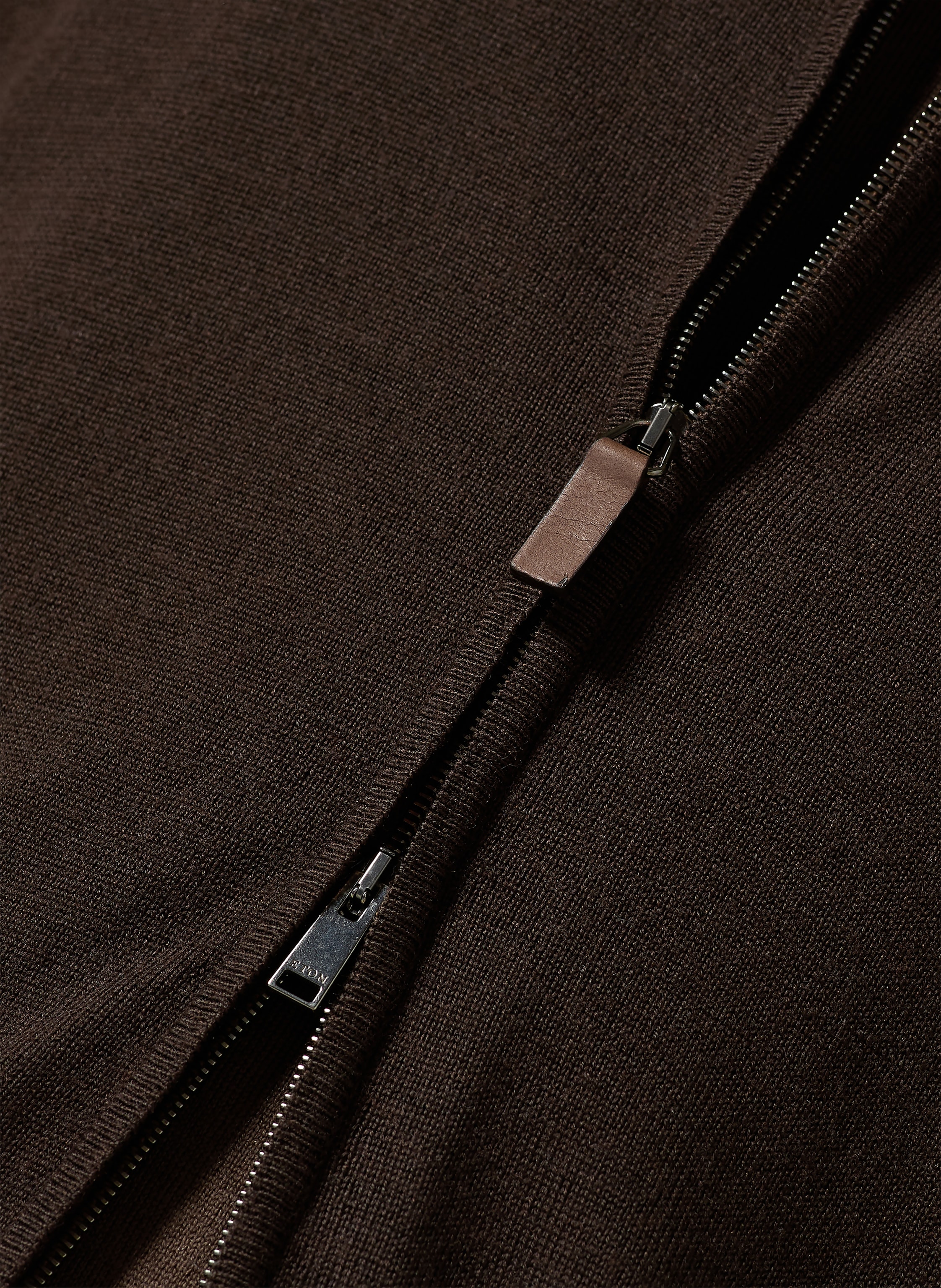 Thumbnail - Eton Strickjacke Aus Merinowolle braun