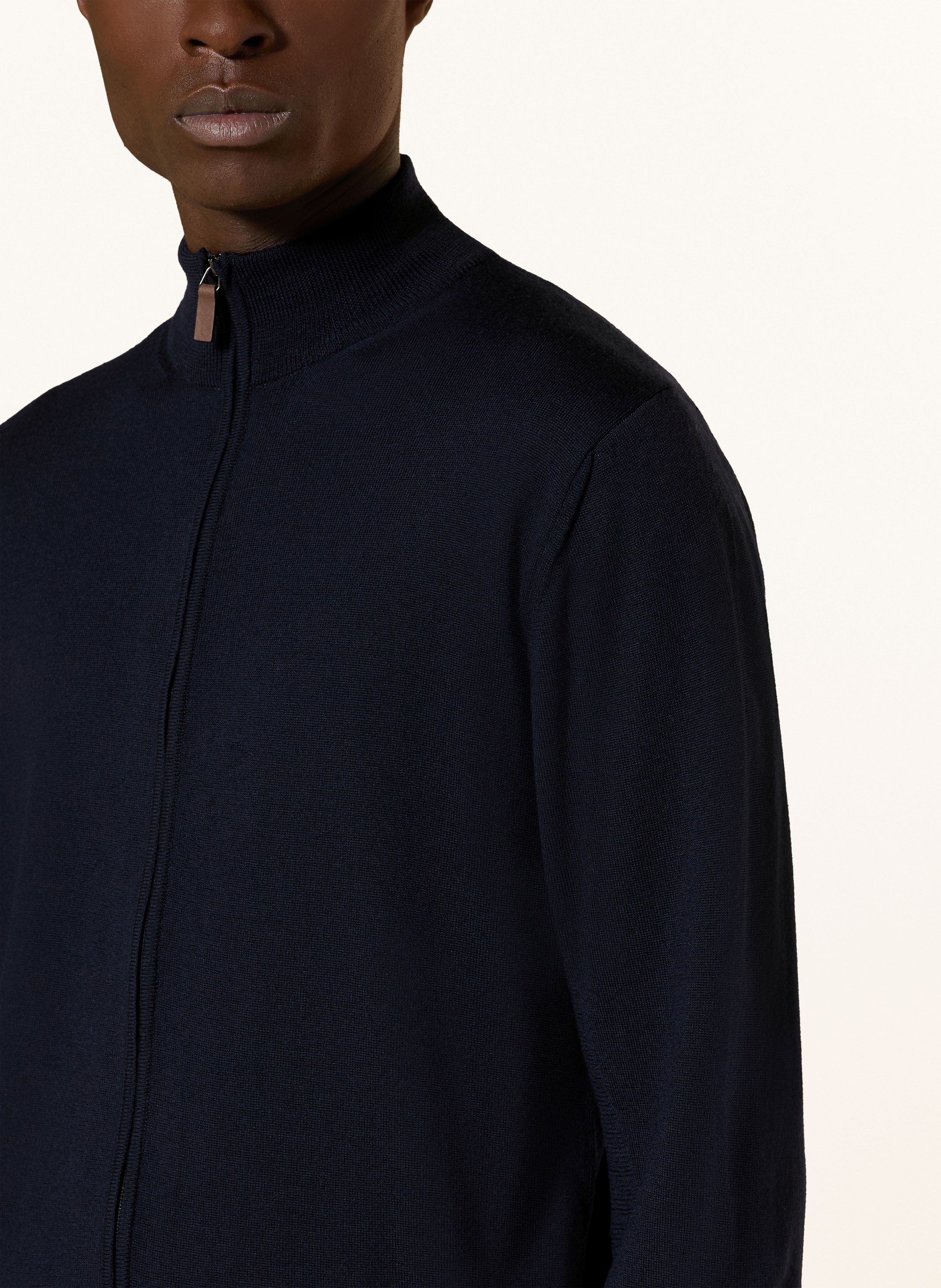 Thumbnail - Eton Strickjacke Aus Merinowolle blau