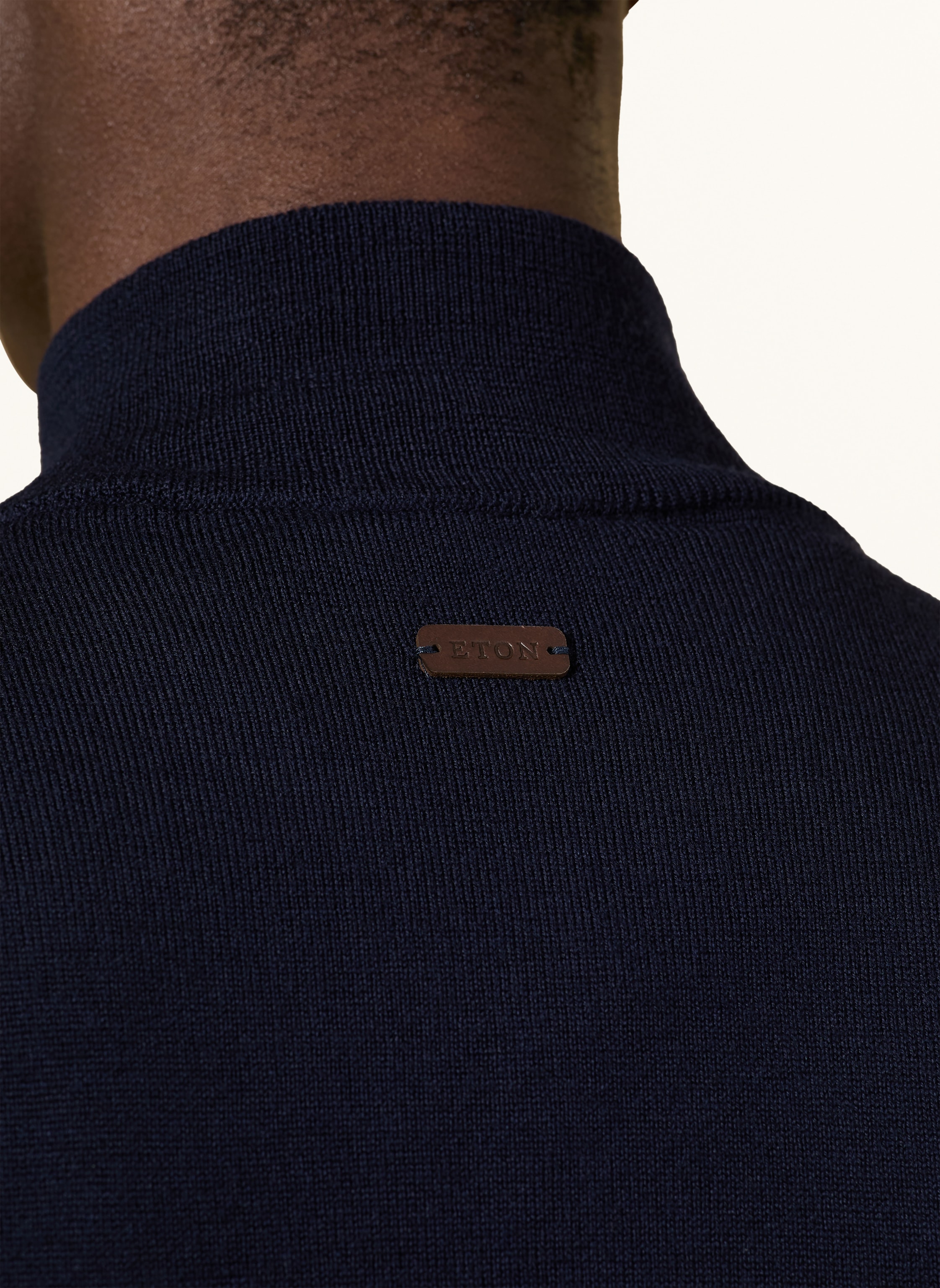 Thumbnail - Eton Strickjacke Aus Merinowolle blau