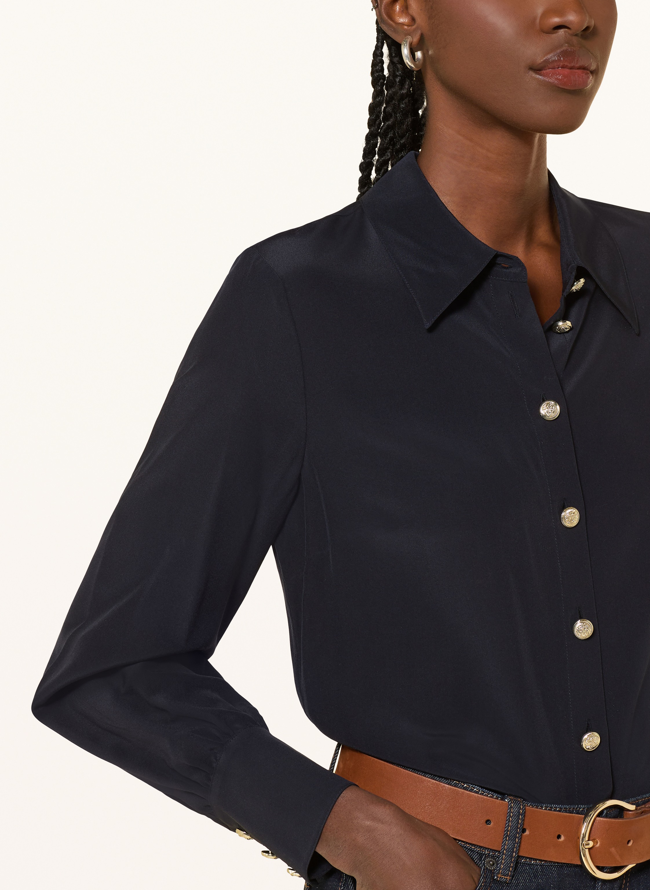 Thumbnail - Reiss Hemdbluse Gianna Aus Seide blau