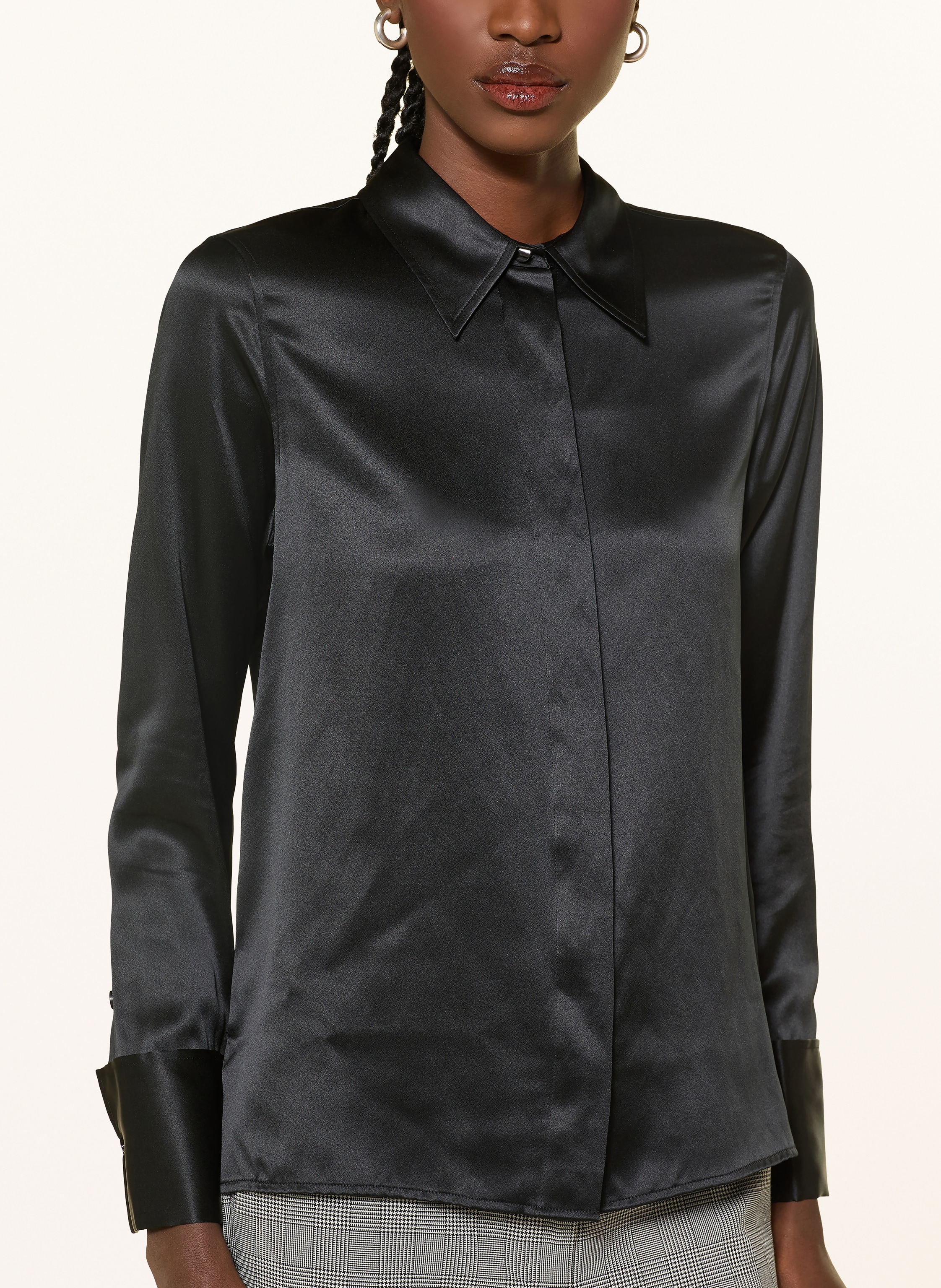 Thumbnail - Reiss Hemdbluse Ameira Aus Seide schwarz