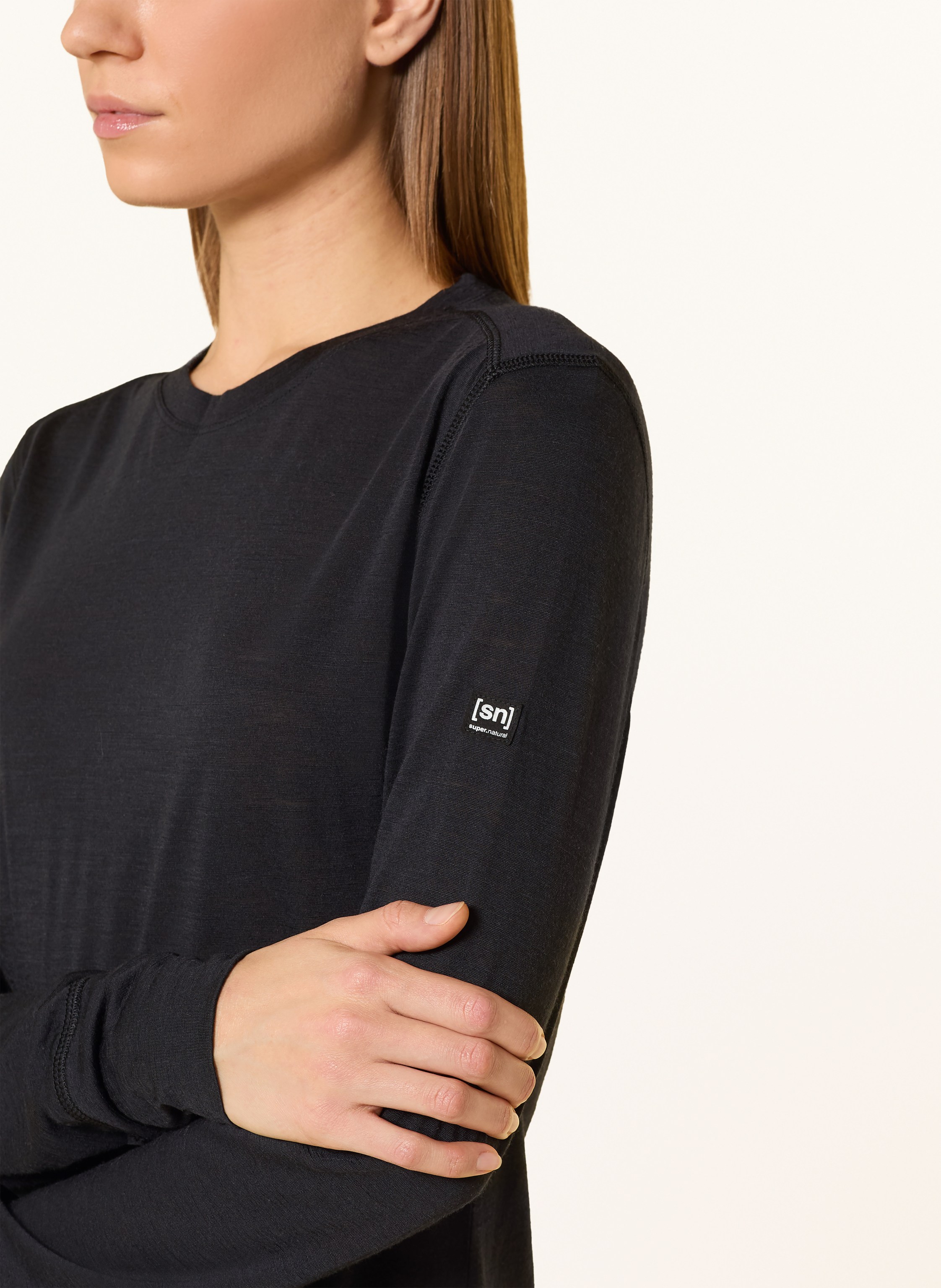 Thumbnail - Super.Natural Longsleeve Sierra Mit Merinowolle schwarz