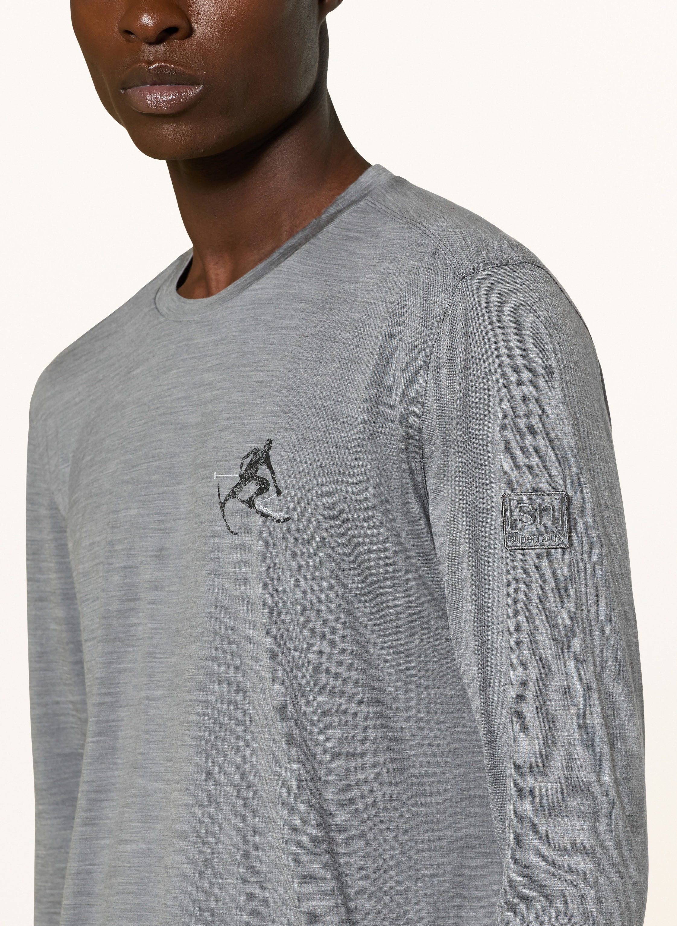 Thumbnail - Super.Natural Longsleeve Toni Mit Merinowolle grau