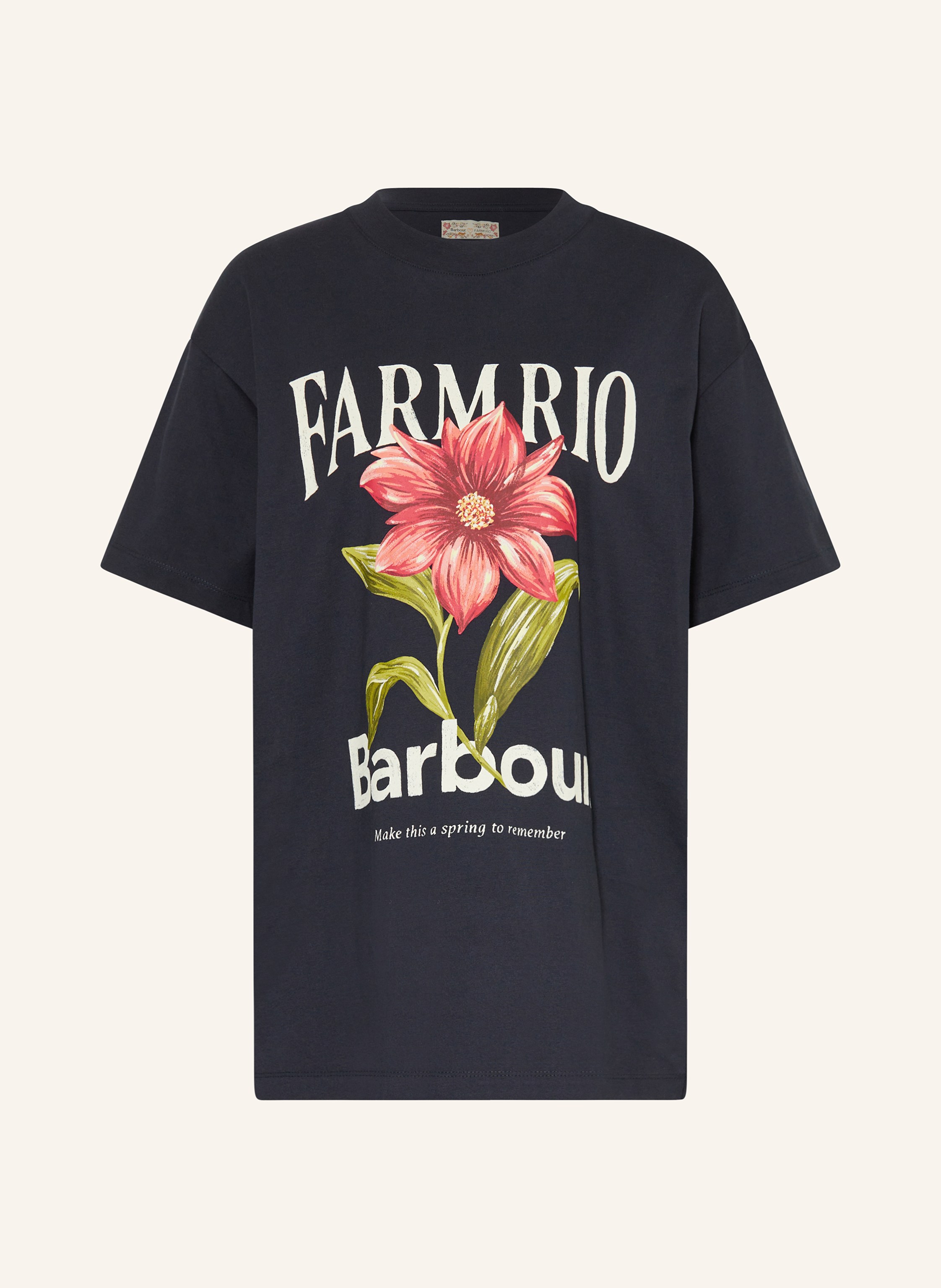 Barbour T-Shirt Wild Flower Oversized Graphic blau